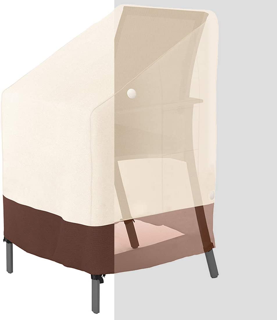 Waterproof & Weather Resistant for Your Lounge Deep Seat Chair Beige & Brown Tuyeho Patio Chair Cover 40 x 37 x 30 inch 600D Heavy Duty Outdoor High Back Cover 