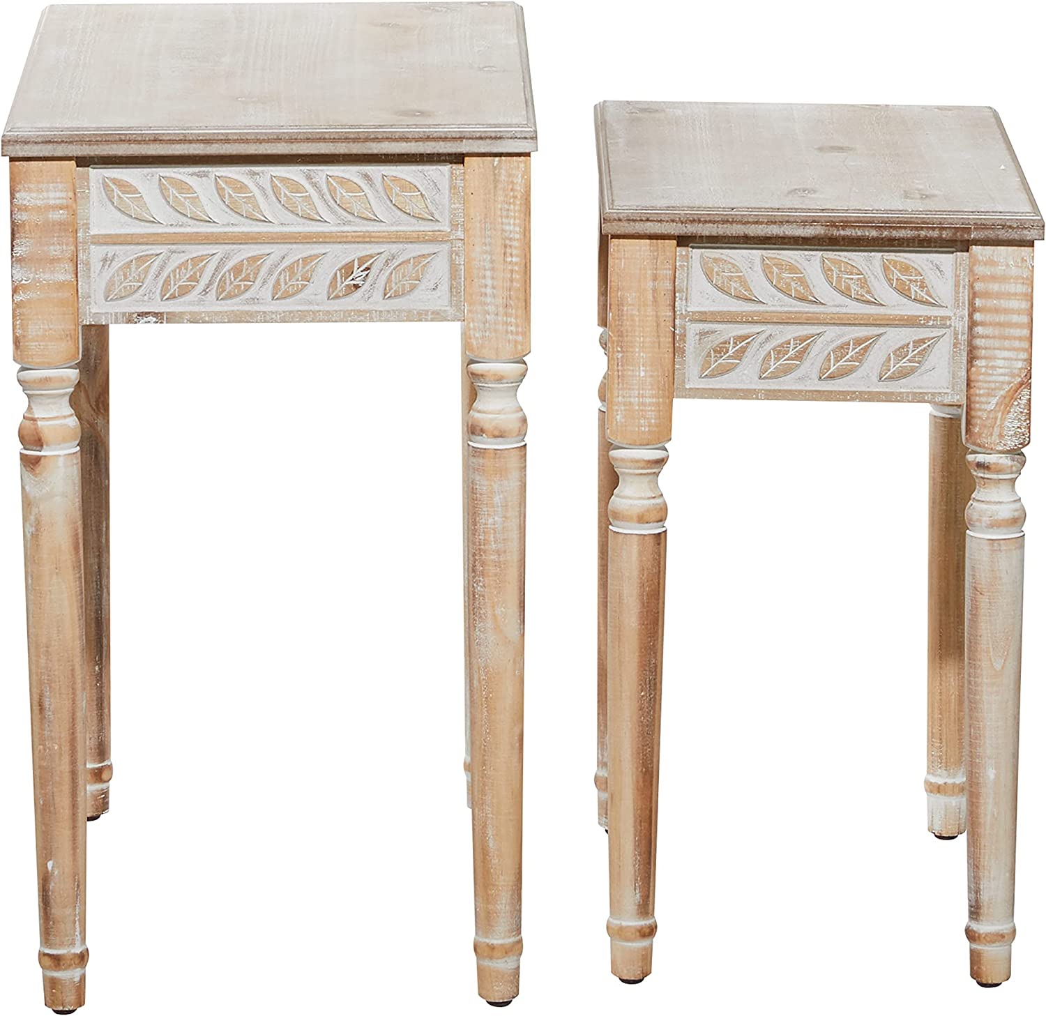 Deco 79 Accent Table, S/2 22", 25" H, Brown The Tea Scape