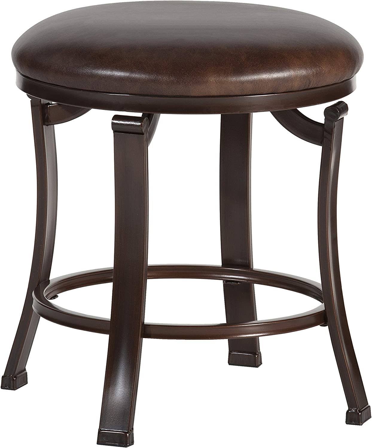 Hillsdale Furniture Hastings Backless Vanity Stool, Antique Brown The