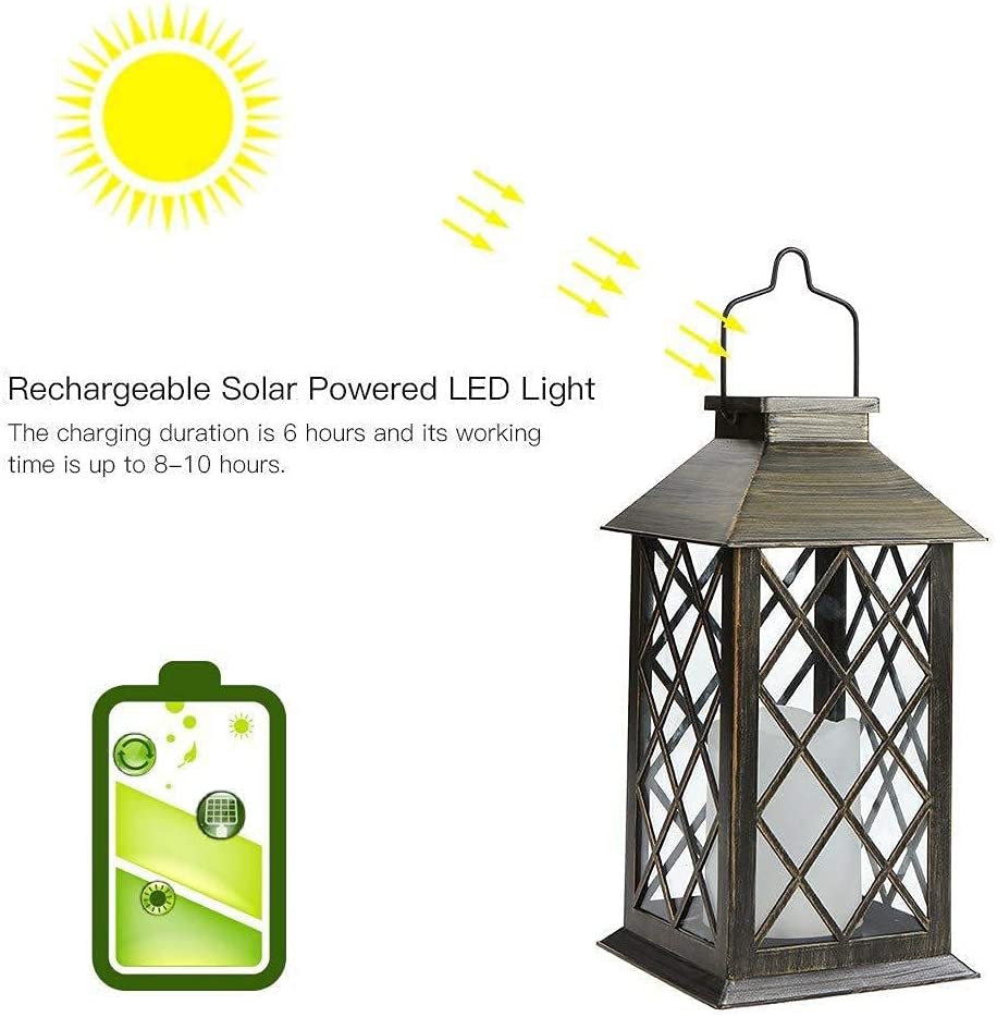 SHYMERY Solar Lantern,Outdoor Garden Hanging Lanterns,Set Of 2 ...