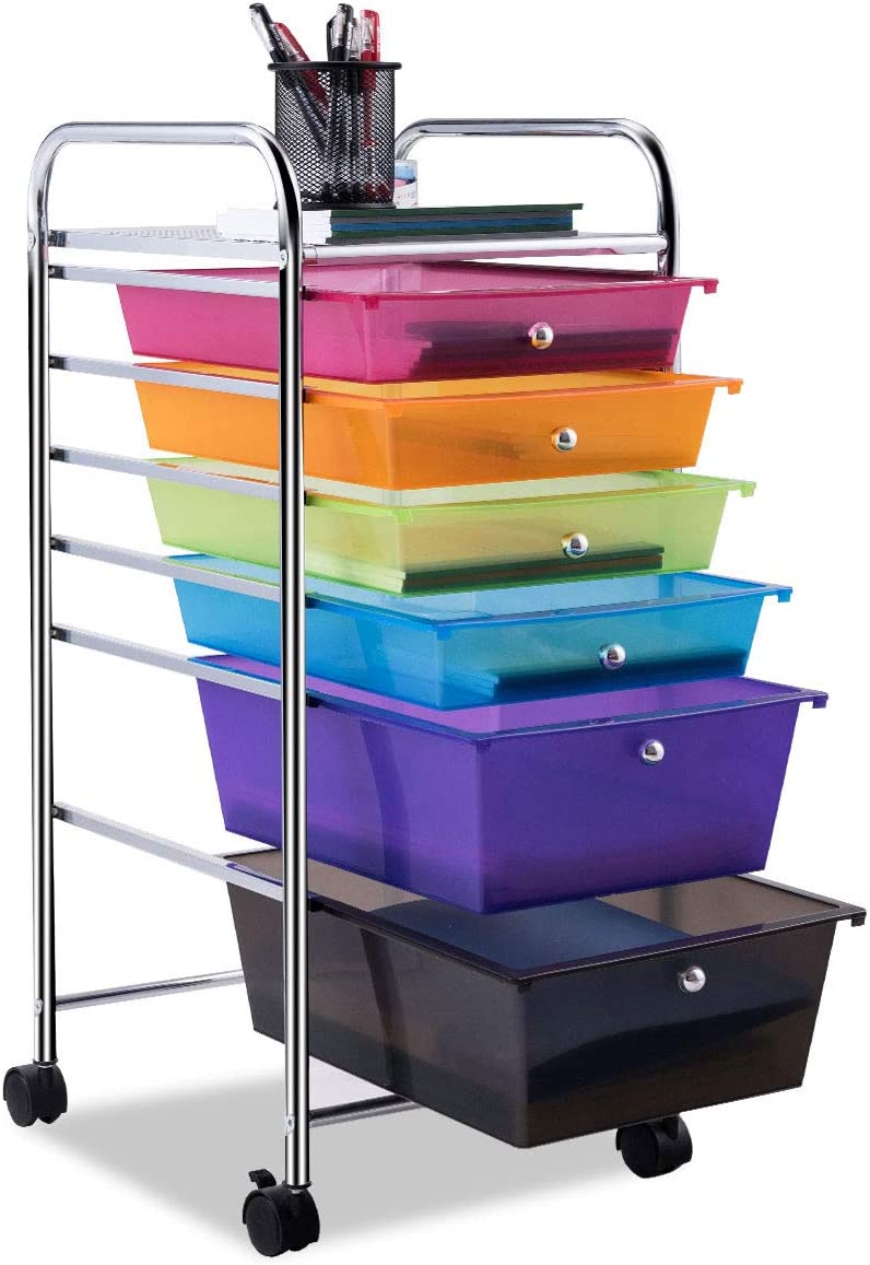 Happygrill 6Drawer Organizer Cart Tools Office School Paper Organizer