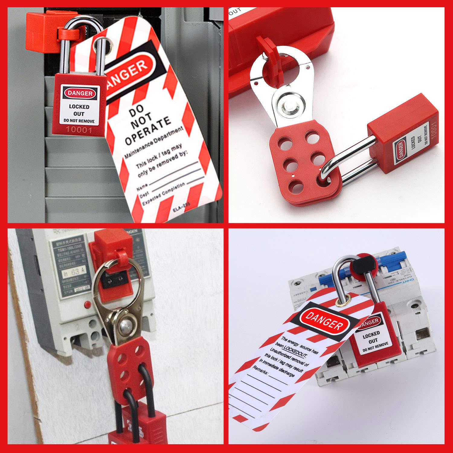 OMGTMD Lock Out Tag Out Hasp Lockout Tagout Hasp Kit 10 Loto Hasps and