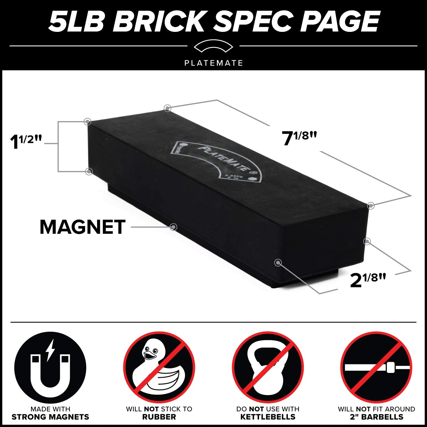 Plate Mate 5 lb. Brick (Single) AddOn Weight for