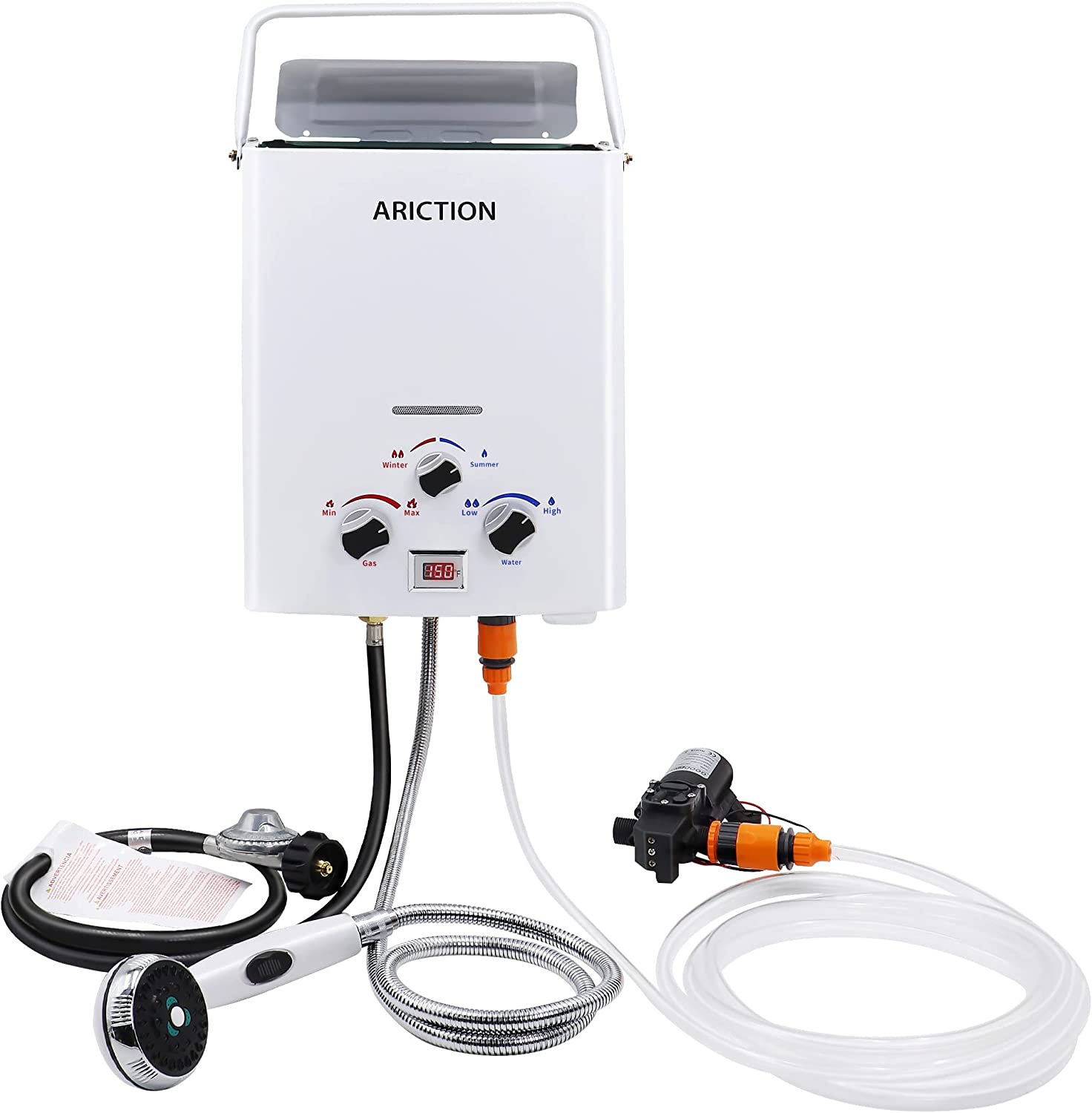 Portable Propane Water Heater,6L 1.6 GPM Outdoor Tankless Propane Gas