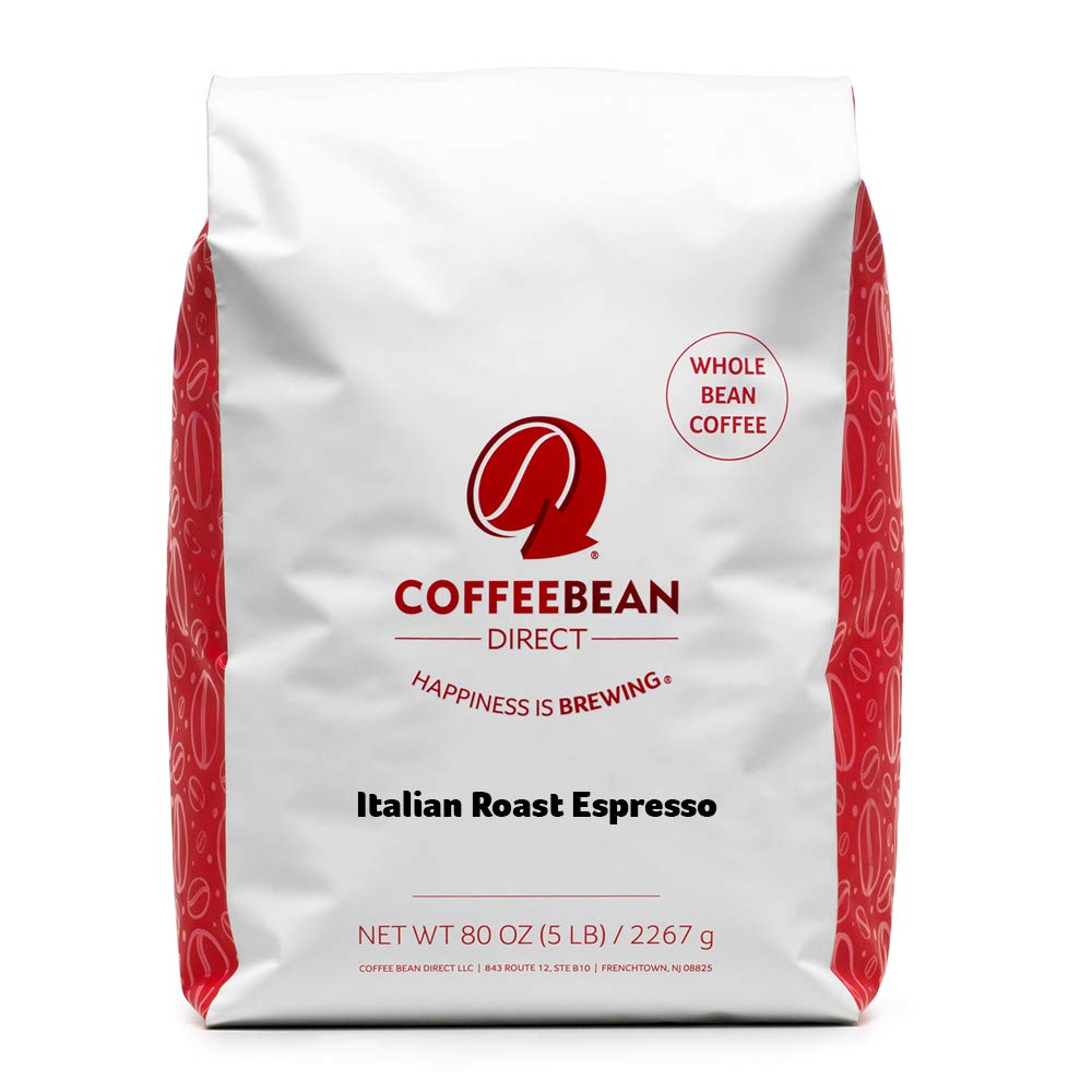 Coffee Bean Direct Italian Roast Espresso, Whole Bean Coffee, 5 Pound
