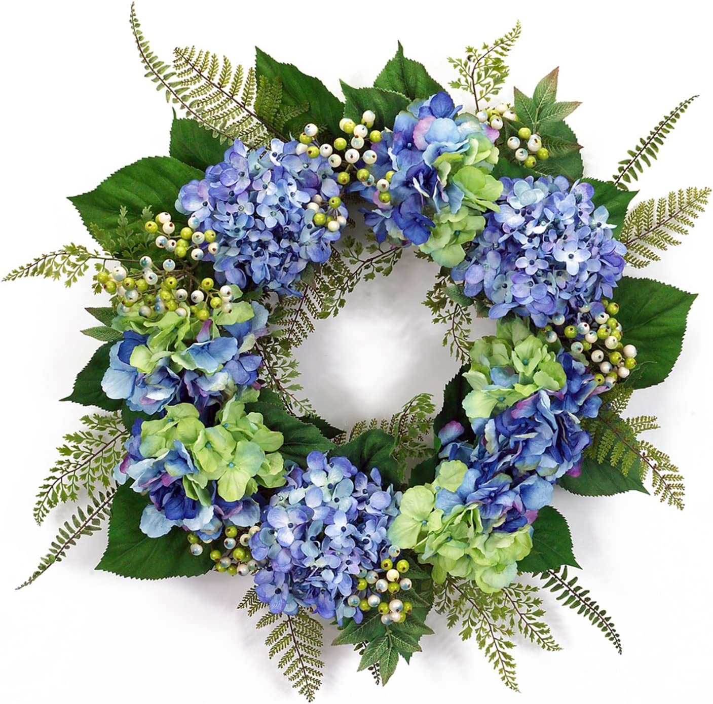 Melrose International Blue Hydrangea Wreath, 25