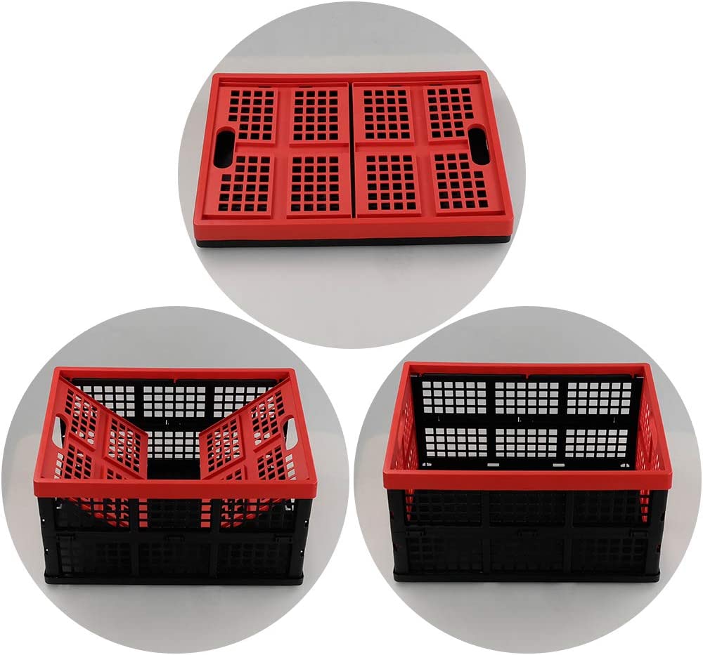Qqbine 34 L Plastic Stackable Collapsible Crate Folding Milk Crate 4 