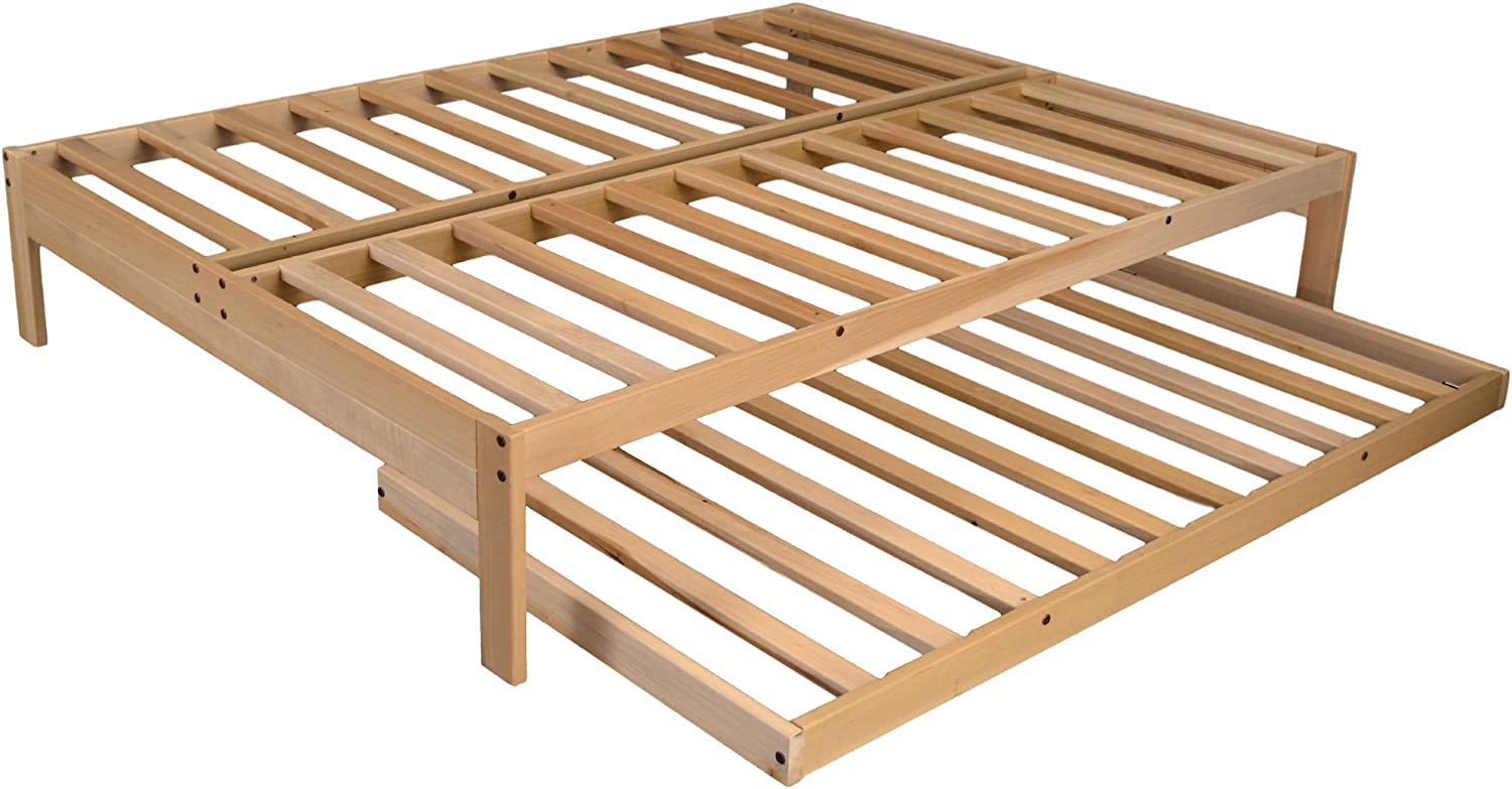 KD Frames Twin Trundle, Natural Wood The Tea Scape