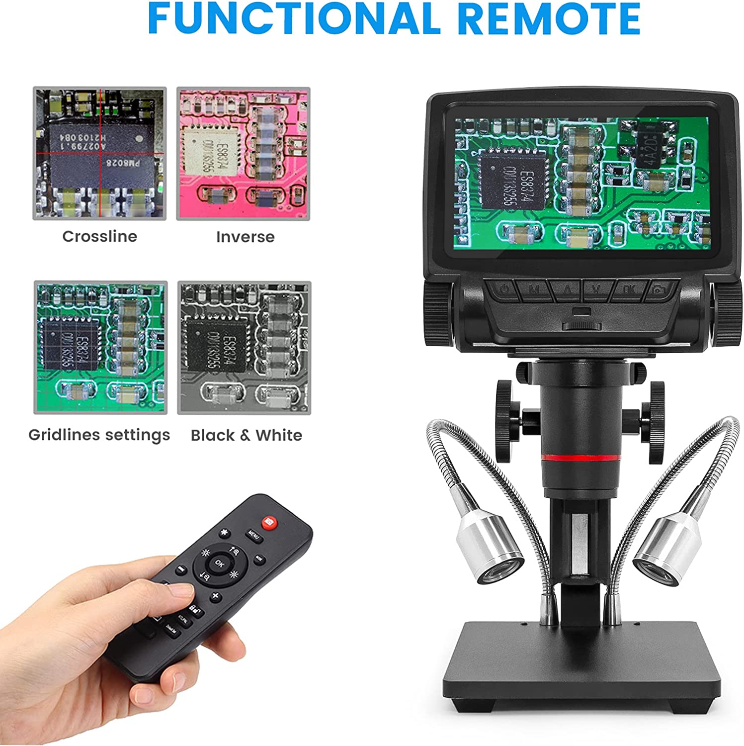 LINKMICRO Soldering Digital Microscope with 5 Inch 1080P Screen 260X