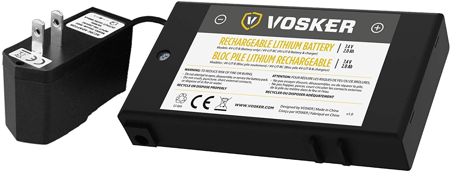 Vosker Rechargeable Battery Pack And Charger For V100 And V200 Security 