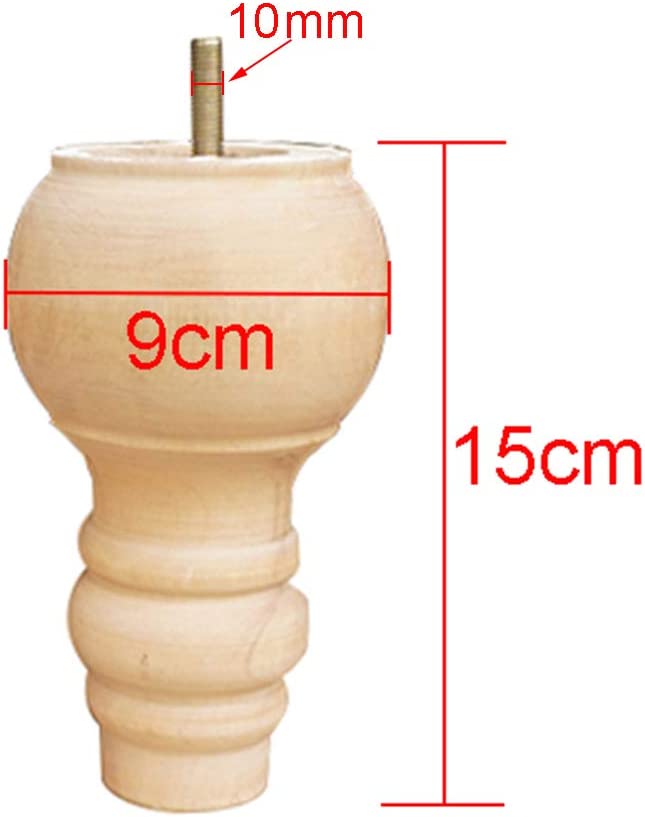 Solid Wood Turned Furniture FEET 15cm HIGH Replacement Legs Set
