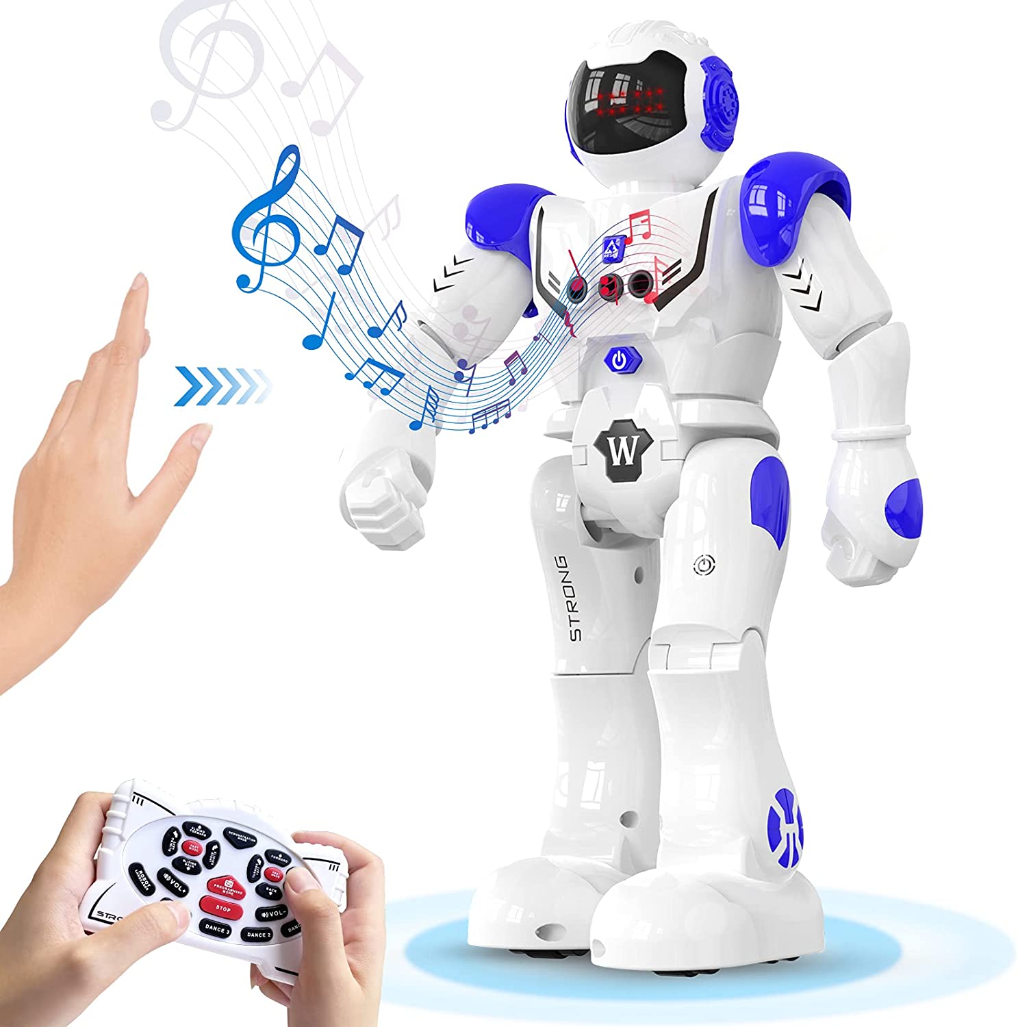 Dancing iDock Intelligent Programmable Robot with Infrared Controller Christmas Stocking Stuffers Birthday Gift for 3-8+ Years Boys Girls Singing Gesture Sensing RC Smart Robot Toys for Kids 
