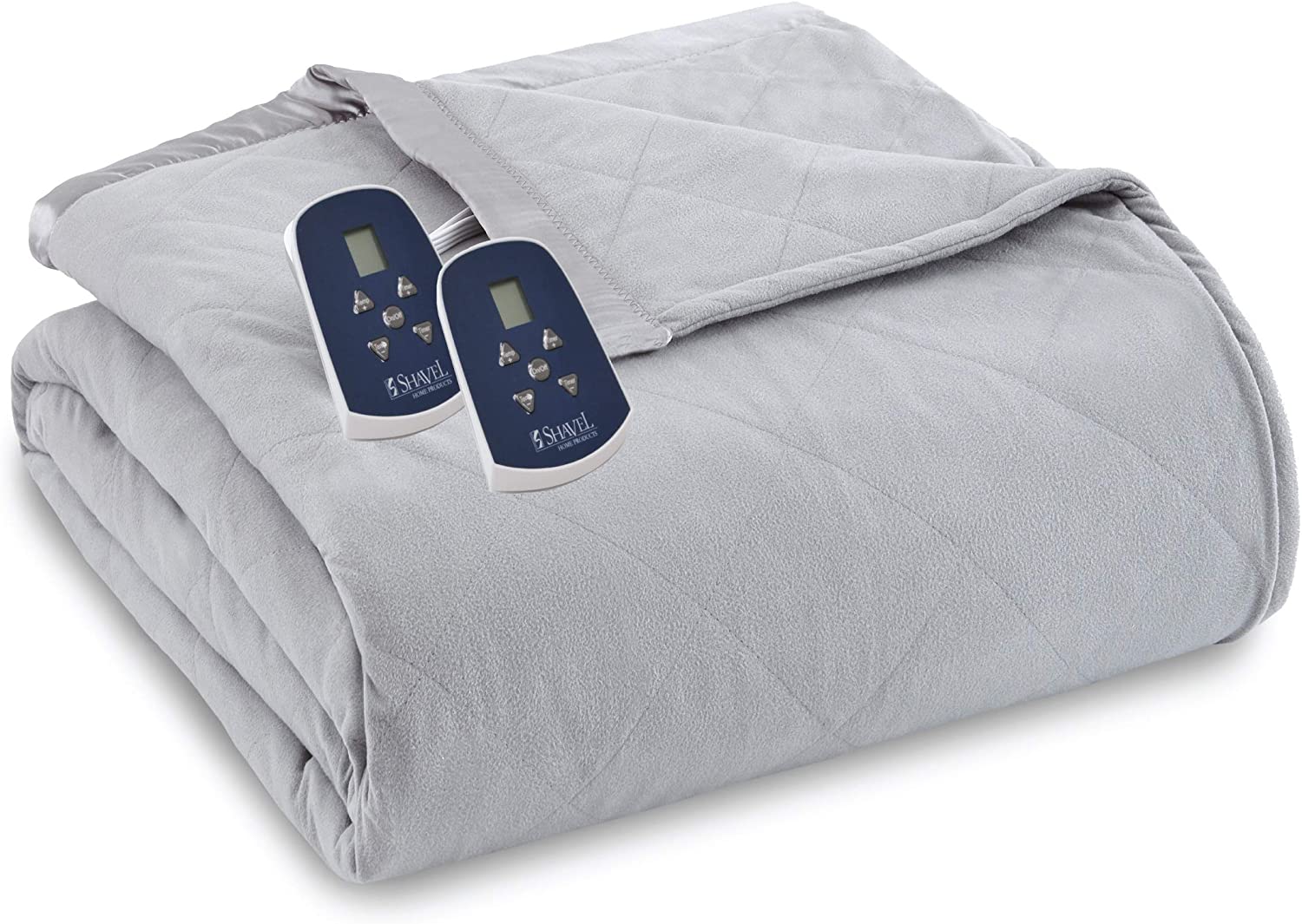 Shavel Home Products Micro Flannel Electric Blanket, King, Slate Grey