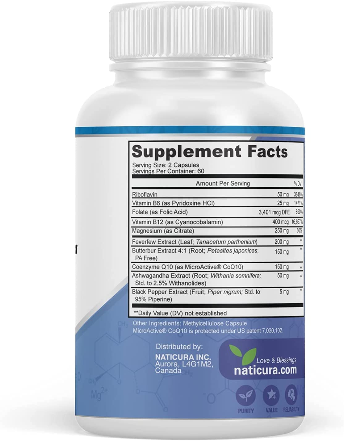 Naticura Migraine Defense Migratone Natural Headache Relief Support