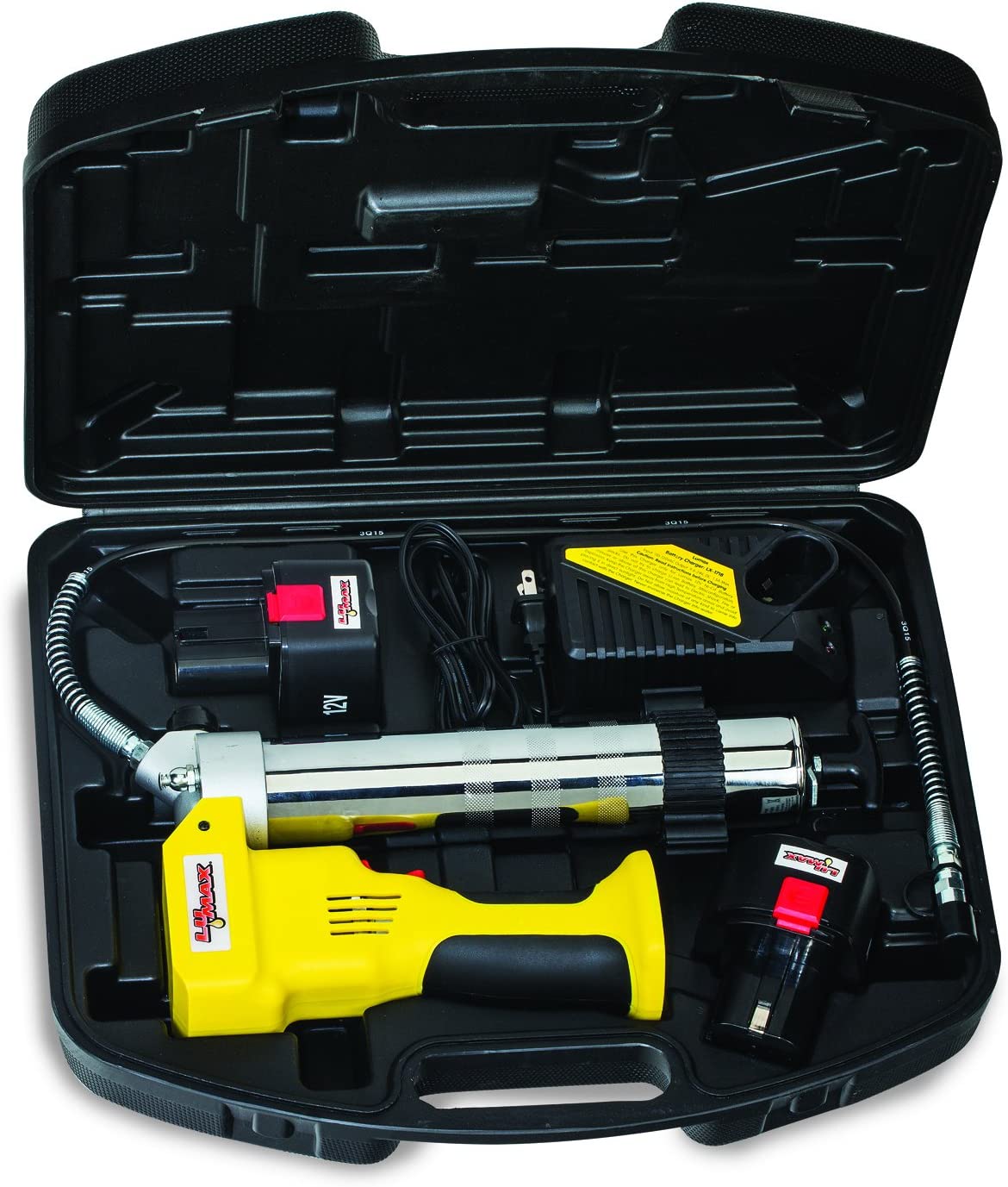 Lumax LX1176 Handyluber 12V Cordless Grease Gun with 2 Batteries, 7000