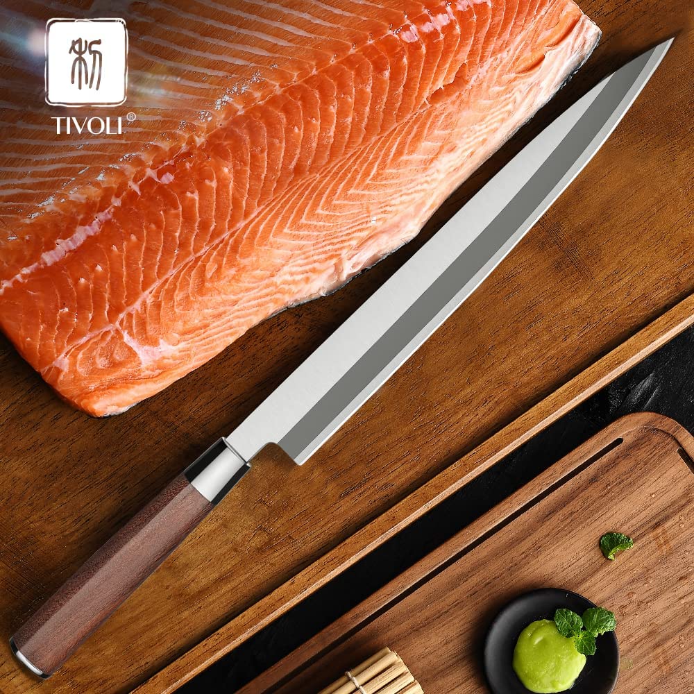 TIVOLI Sashimi Knife 10.5" Yanagiba Single Bevel Sushi Knife Japanese