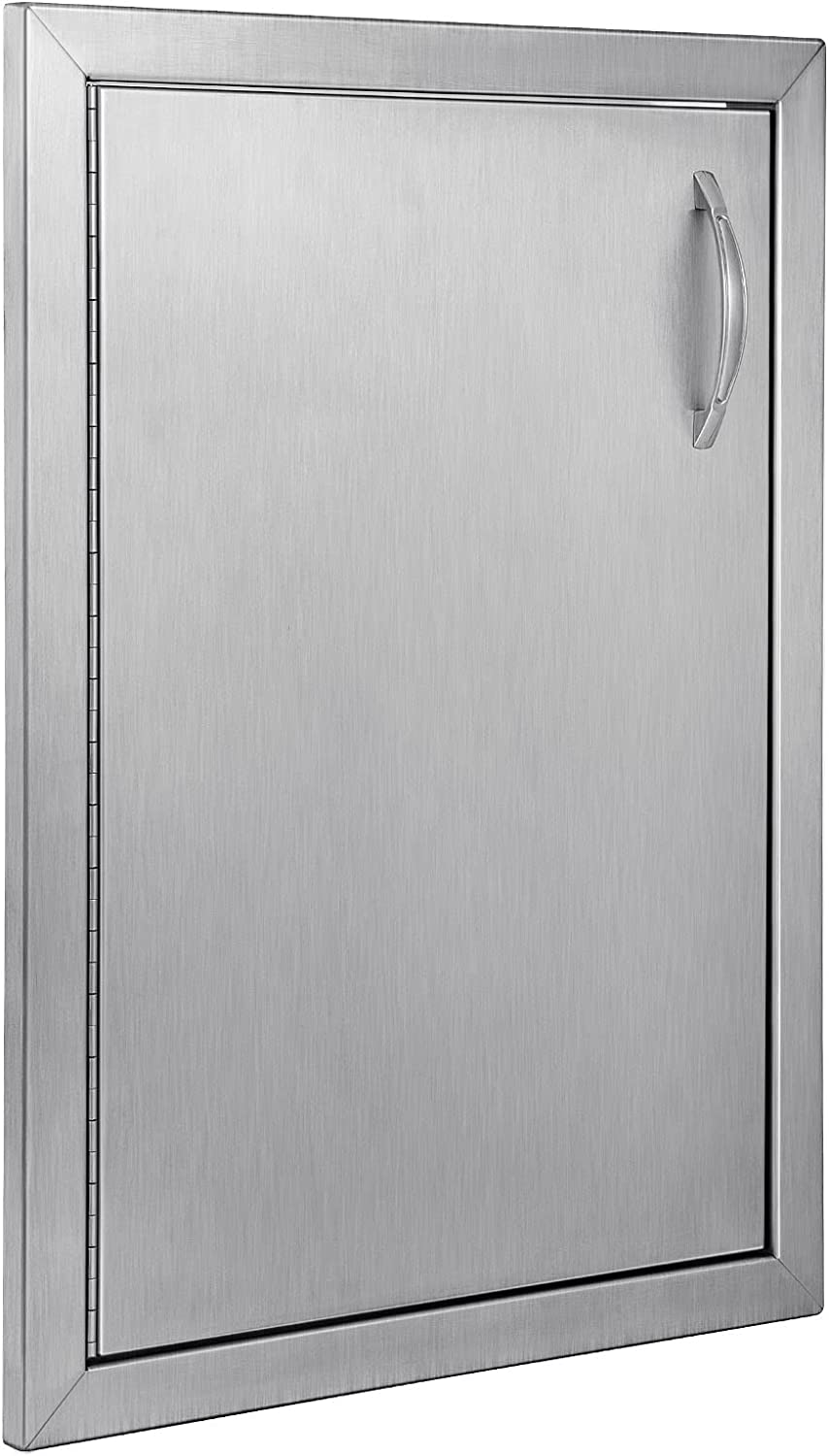 Mophorn BBQ Access Door 16 x 22 Inch Vertical Outdoor Kitchen Door Left Hinged Stainless Steel