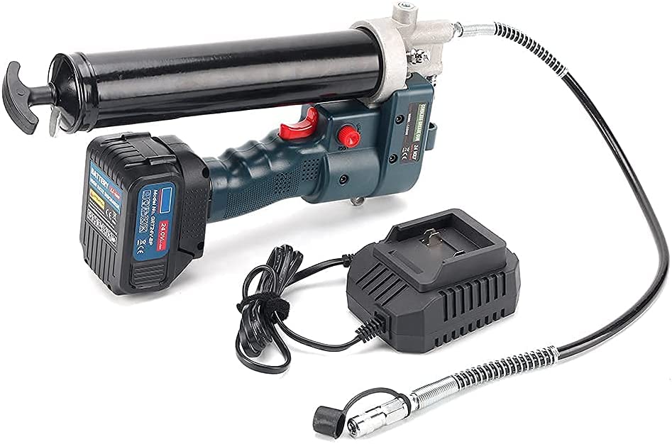 VISOTECH 24V Battery Powered Grease Gun with 2AH Single Battery Pack, Adjustable Speed Mode