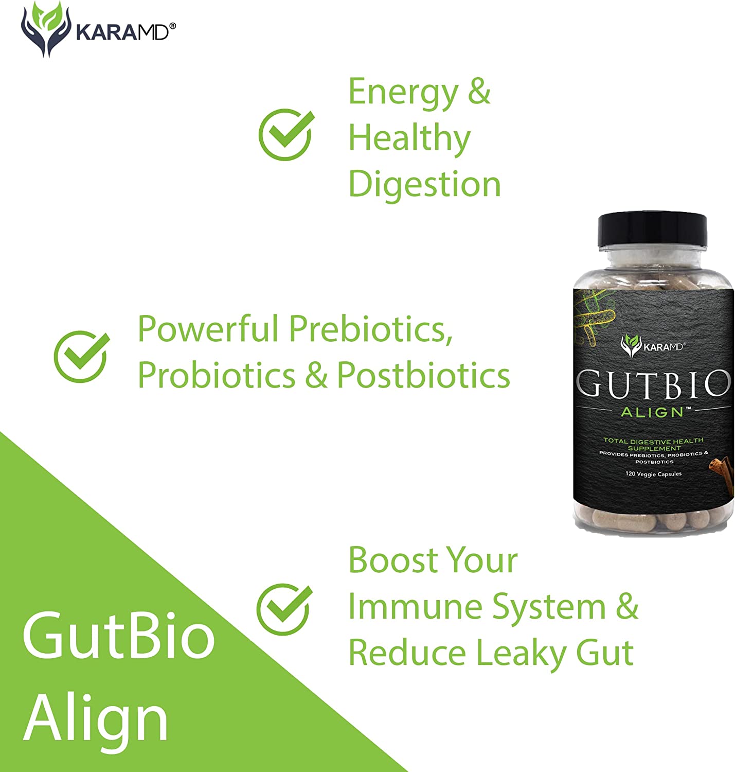 KaraMD GutBio Align Doctor Formulated Total Gut Health Supplement