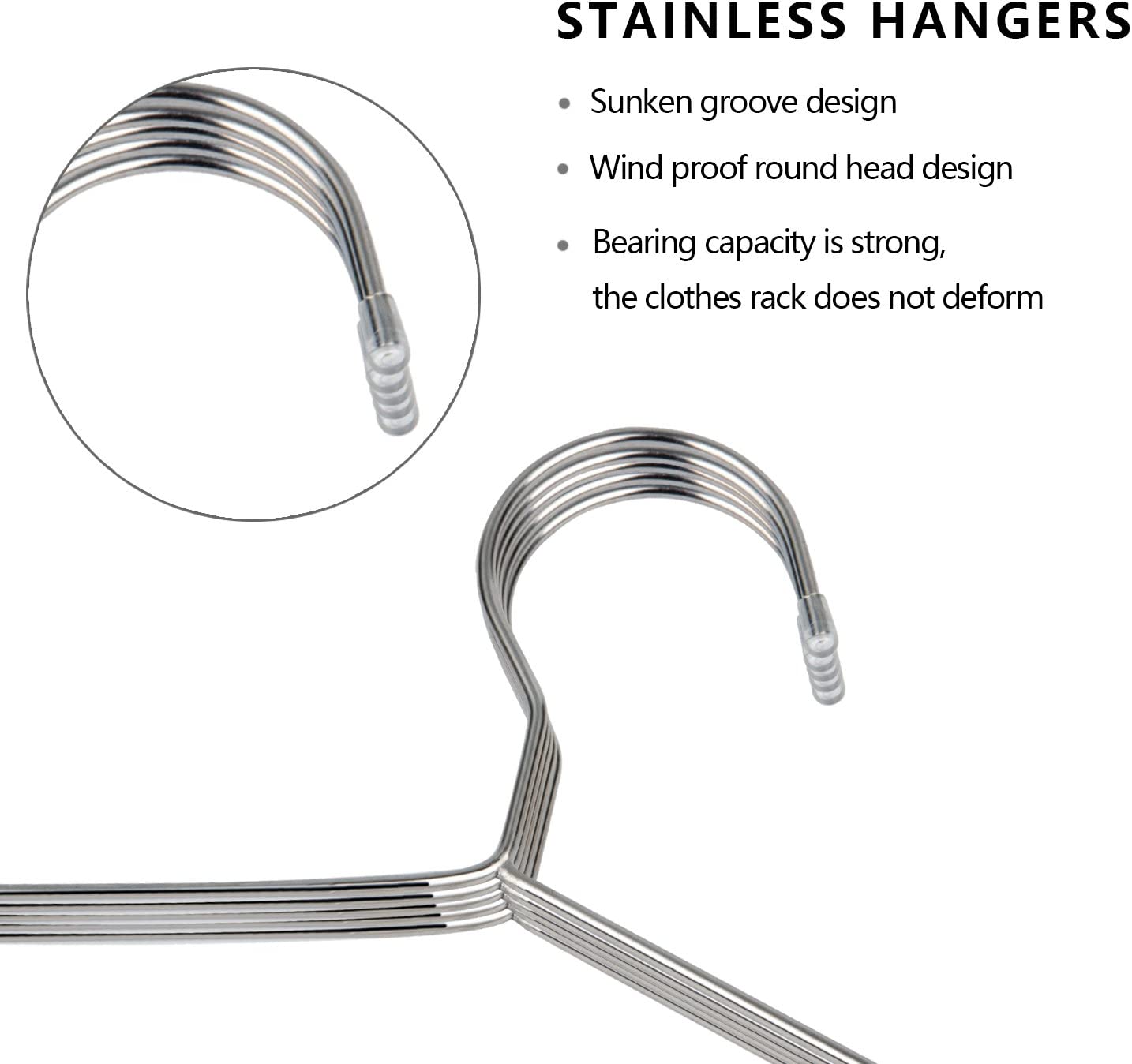 Fayleeko Wire Hangers 50 Pack Coat Hangers Strong Heavy Duty Stainless