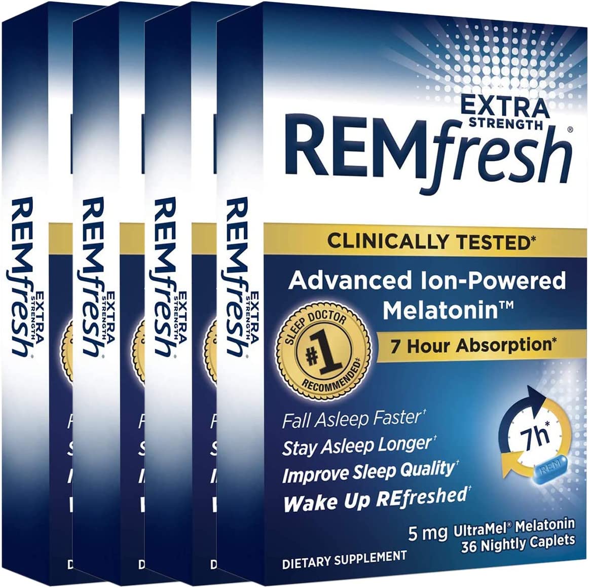 REMfresh Extra Strength 5mg Melatonin DrugFree Sleep Aid Supplement