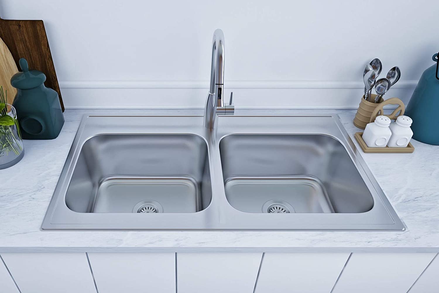 33x19 double bowl kitchen sink for mobile home