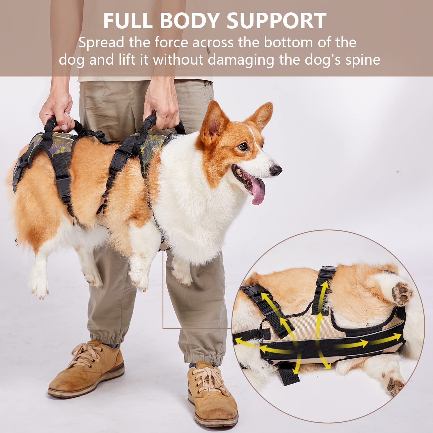 Coodeo Dog Lift Harness, Full Body Support & Recovery Sling, Pet Rear