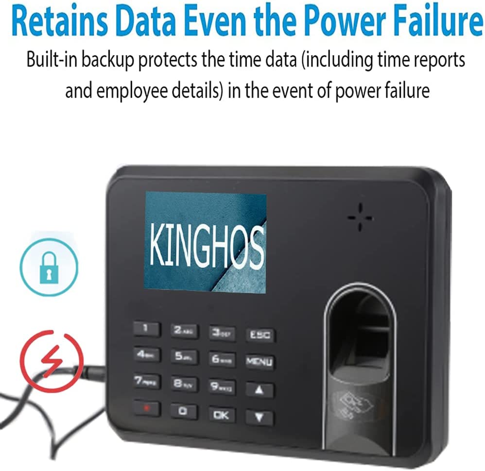 KINGHOS Time Clocks for Employees Small Business, Auto Calculate Work