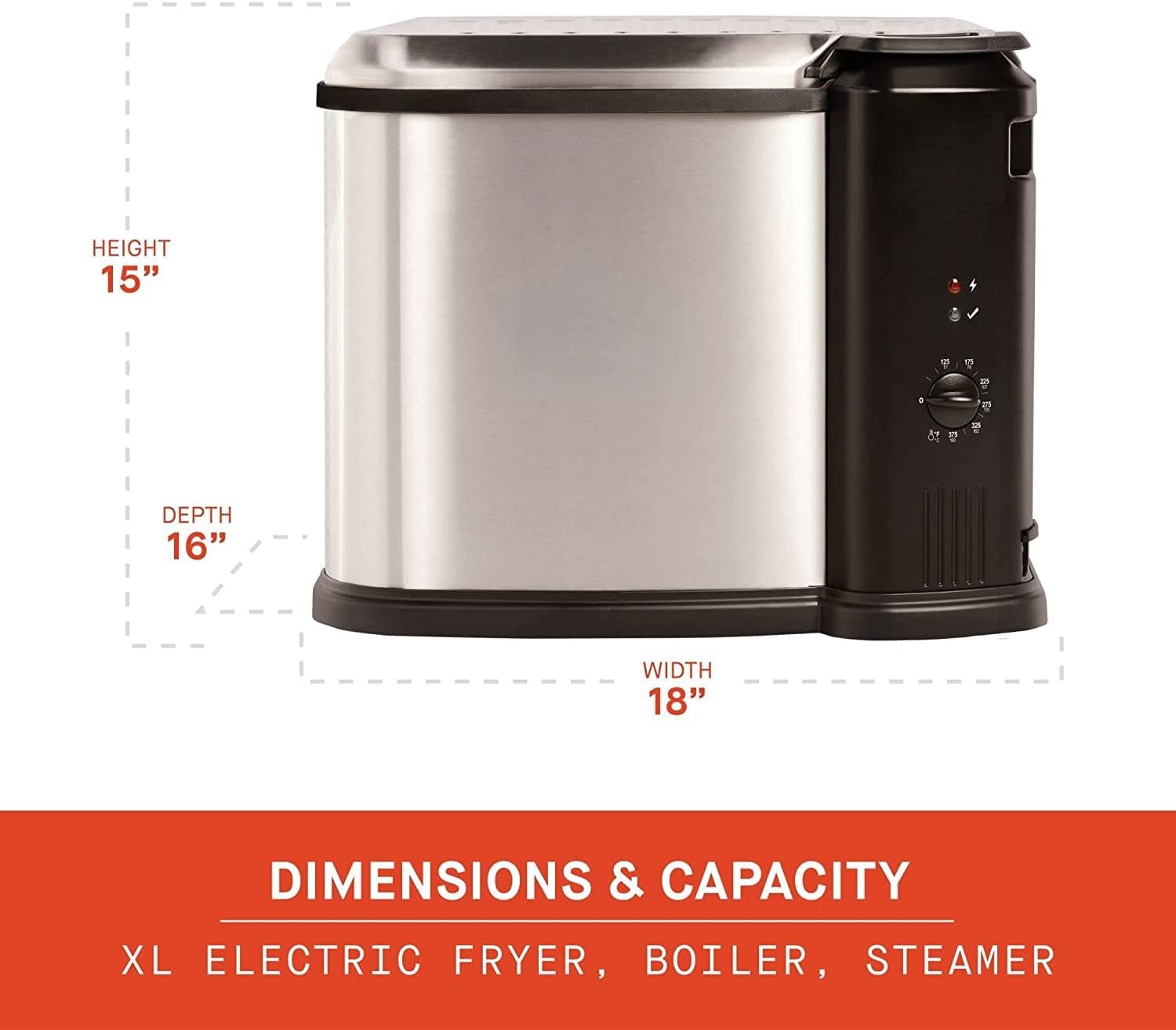 LUJING Electric Fryer, Boiler, Steamer, Stainless Steel The Tea Scape