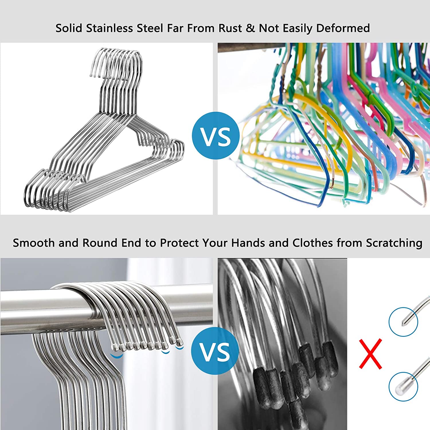 Fayleeko Wire Hangers 50 Pack Coat Hangers Strong Heavy Duty Stainless