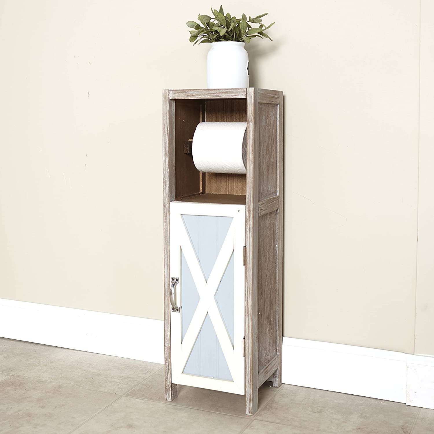 Toilet Paper Storage with Toilet Paper Holder Rustic Barn Door The Tea Scape