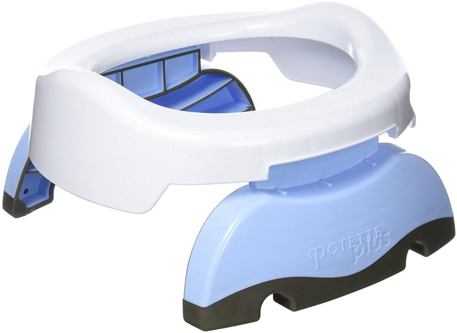 Potette Plus Travel  Potty and Toilet Trainer Seat  White and Blue Plus 3 liners 
