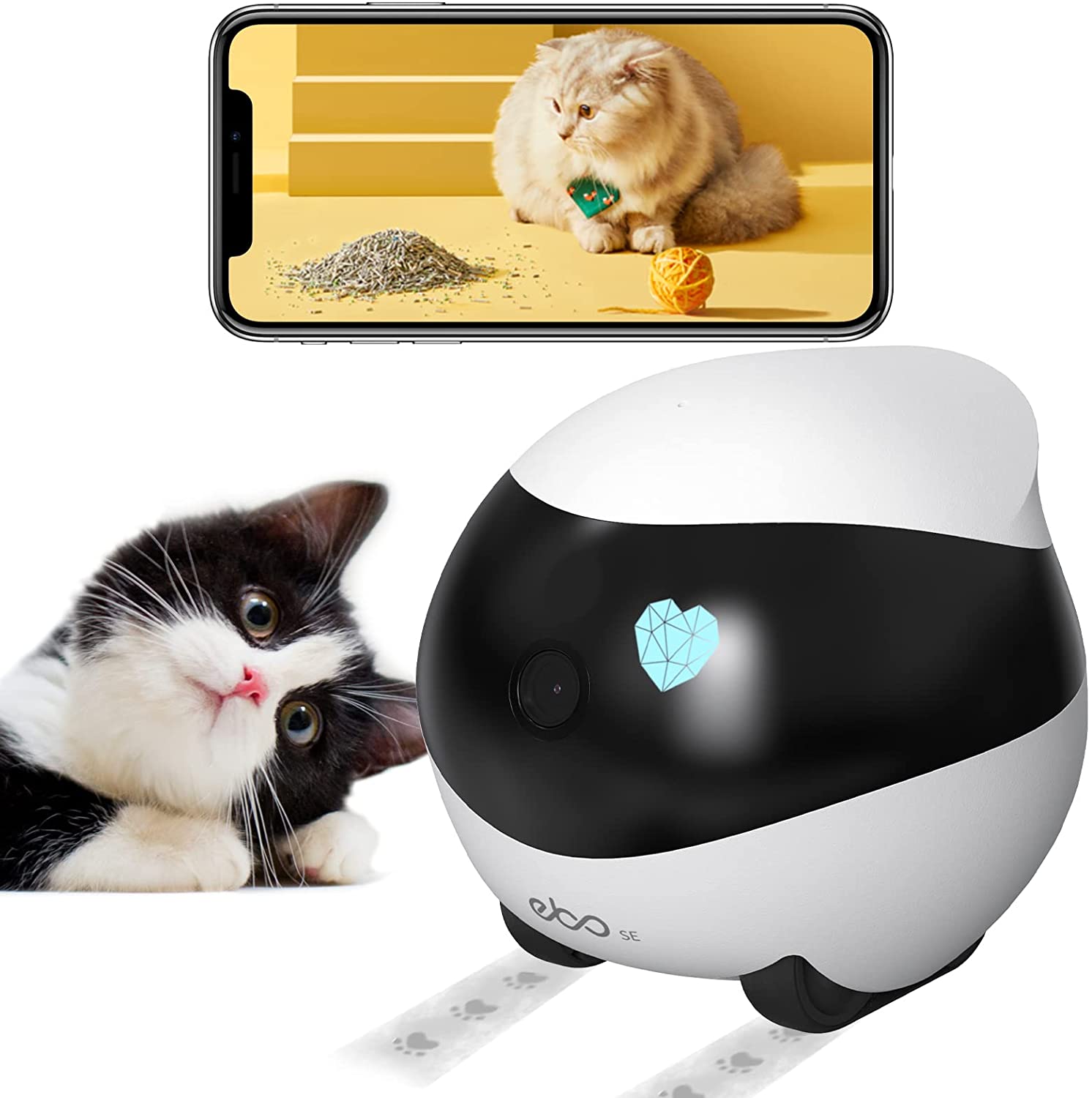 Enabot Ebo Remotely Movable Security Robot, Smart Pet Camera