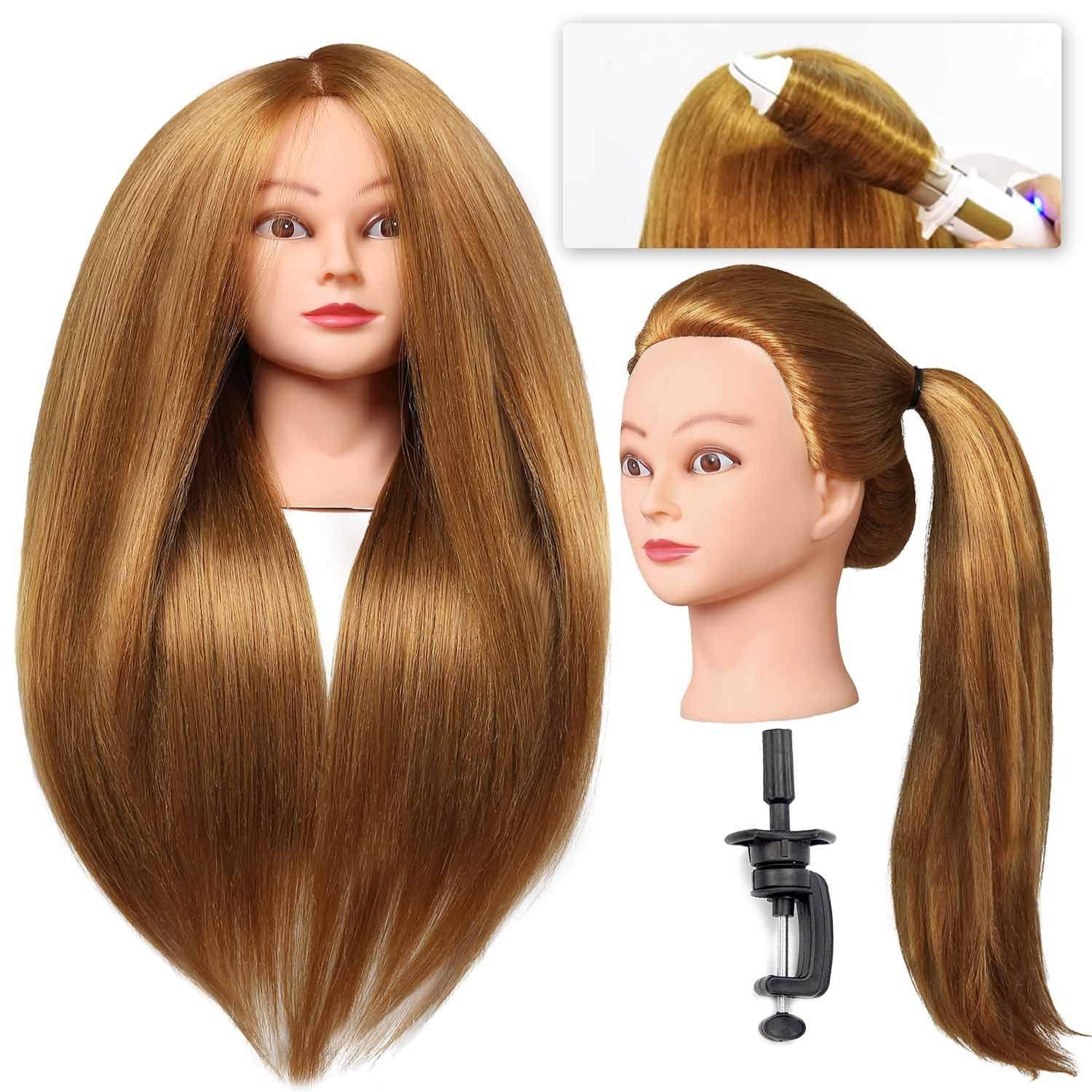 Silky 2628 Long Hair Mannequin Head with 60 Real Hair, Hairdresser