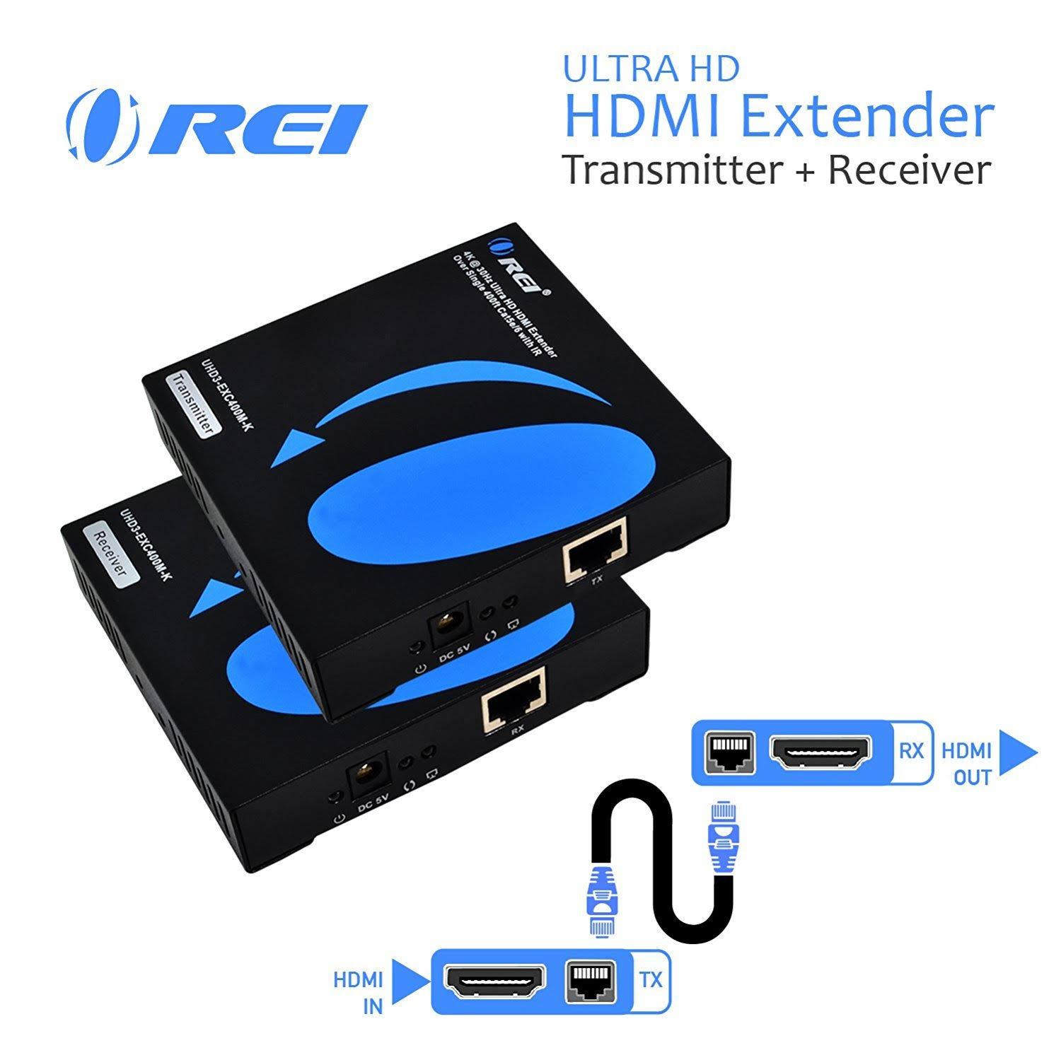 Orei 4K HDMI Extender Over Single Cat5e/Cat6 Cable One to Many Multiple