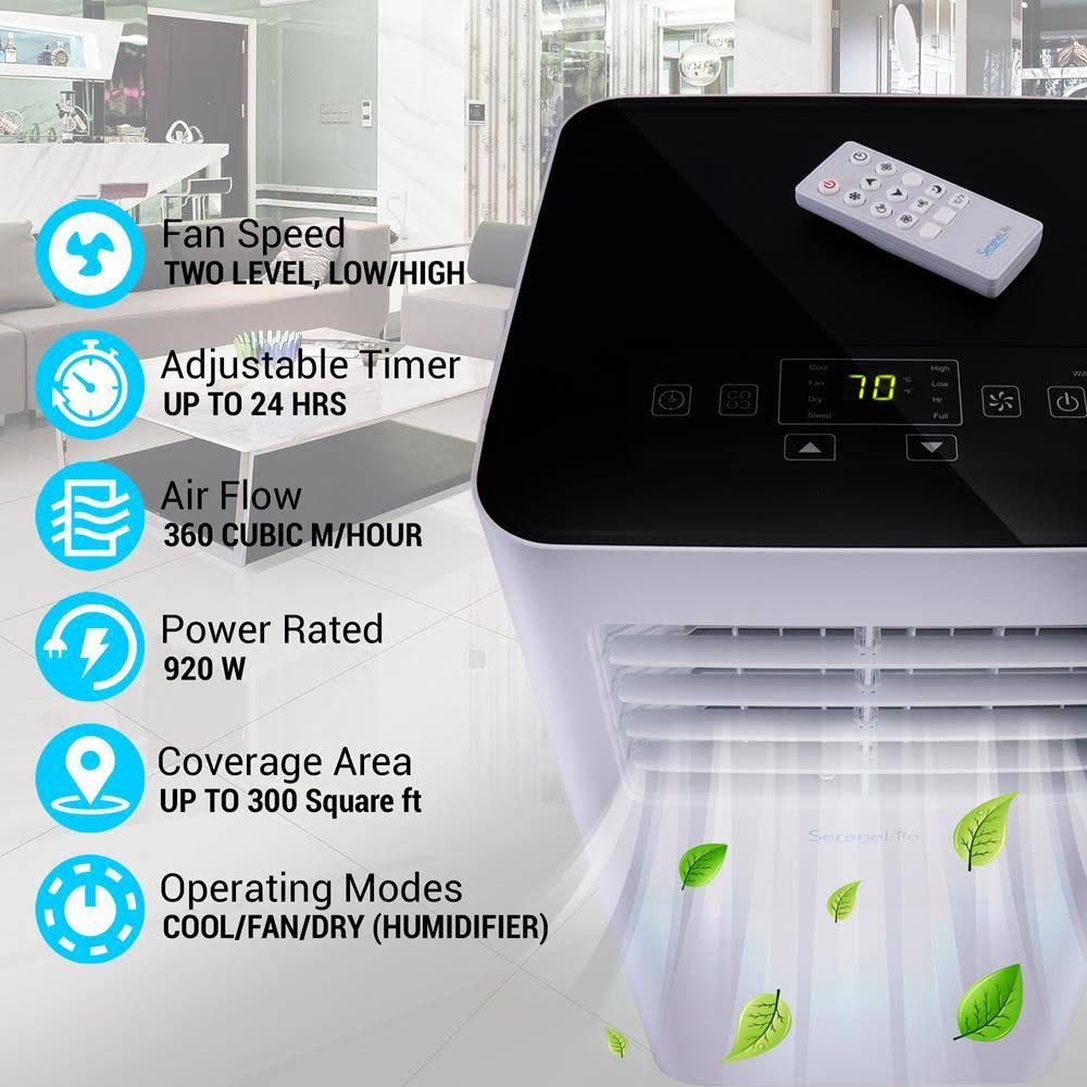 🔥Serenelife SLPAC105W 300 Square Feet 10000 BTU Portable Air