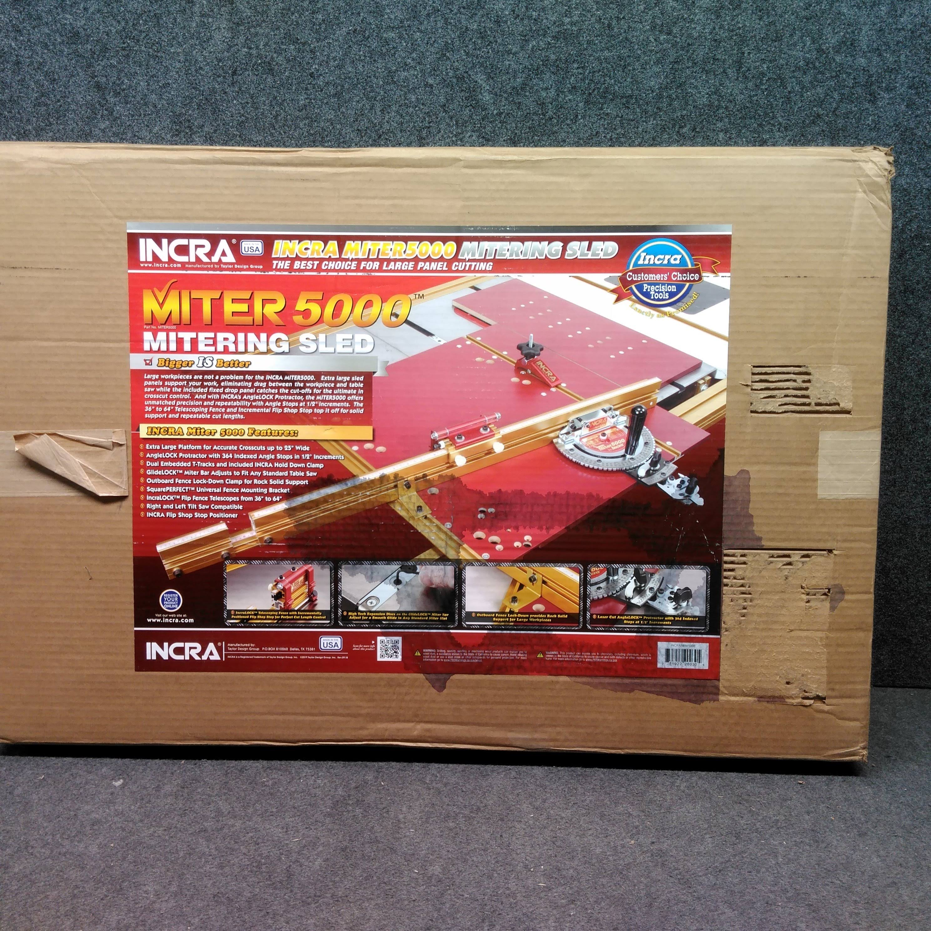 Incra Miter 5000 Table Saw Miter Gauge with Sled and Telescoping Fence