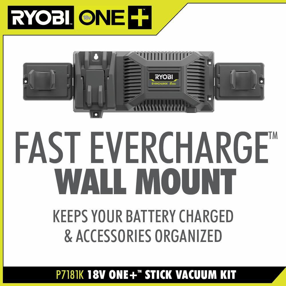 Ryobi 18Volt One+ Brushless Stick Vacuum Cleaner Kit w/ 4.0 Ah Lithium