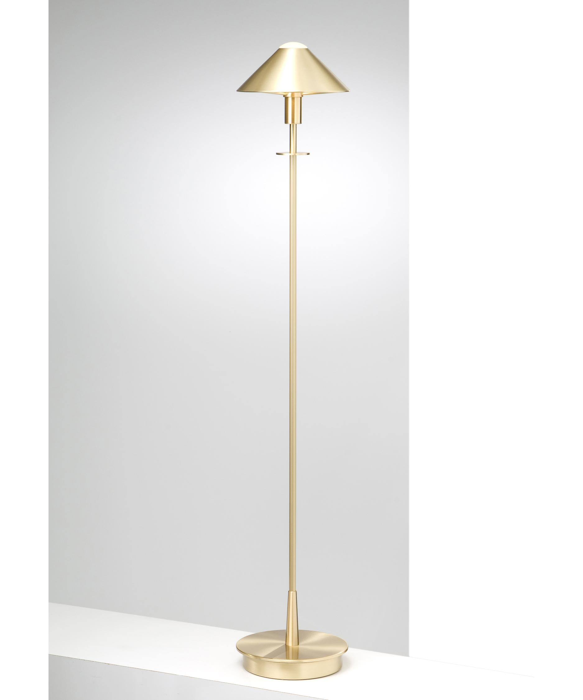 Holtkoetter Brushed Brass Halogen Floor Lamp chargefr