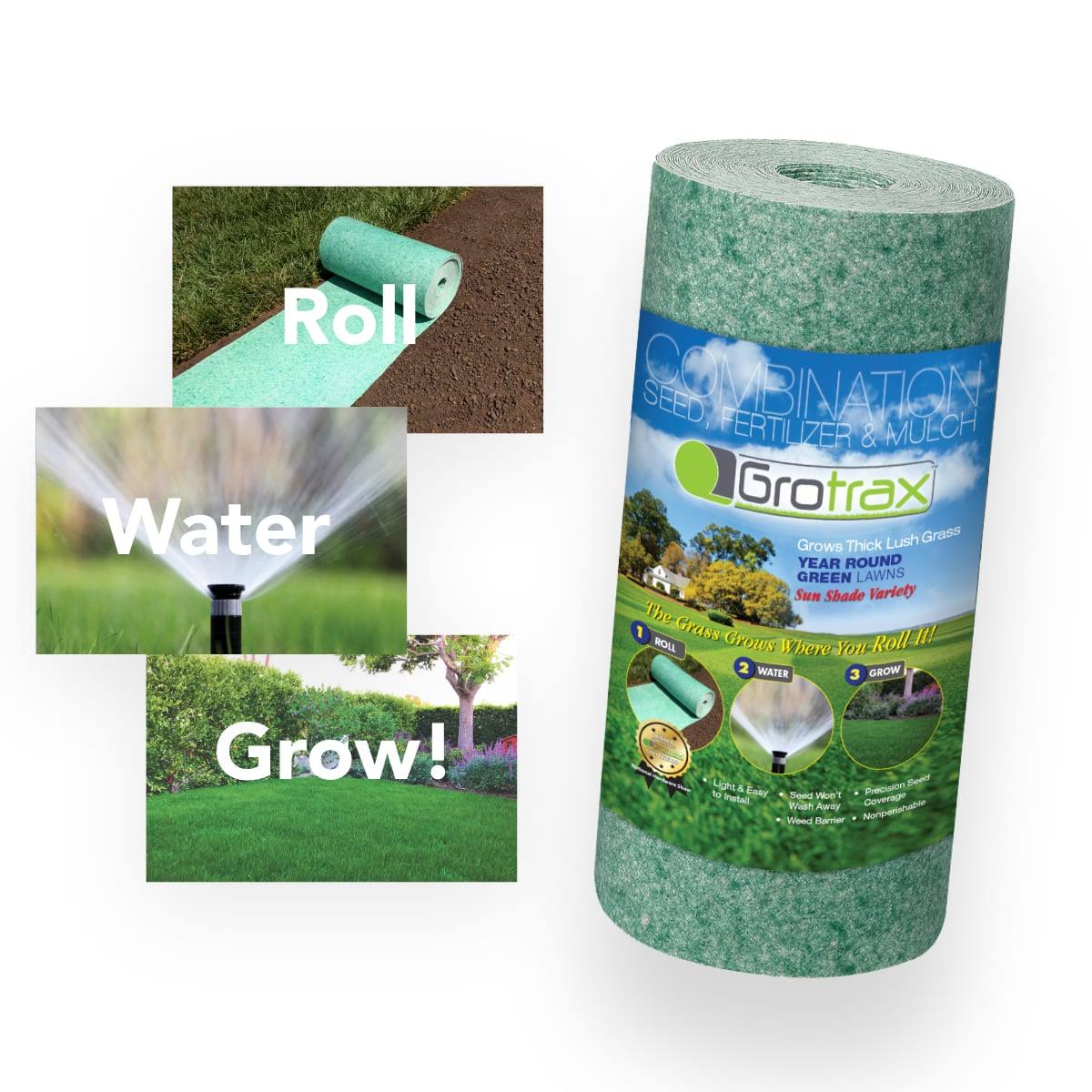 Grotrax 200 Sq. ft. Jumbo Roll Tall Fescue Mixture Grass Seed chargefr