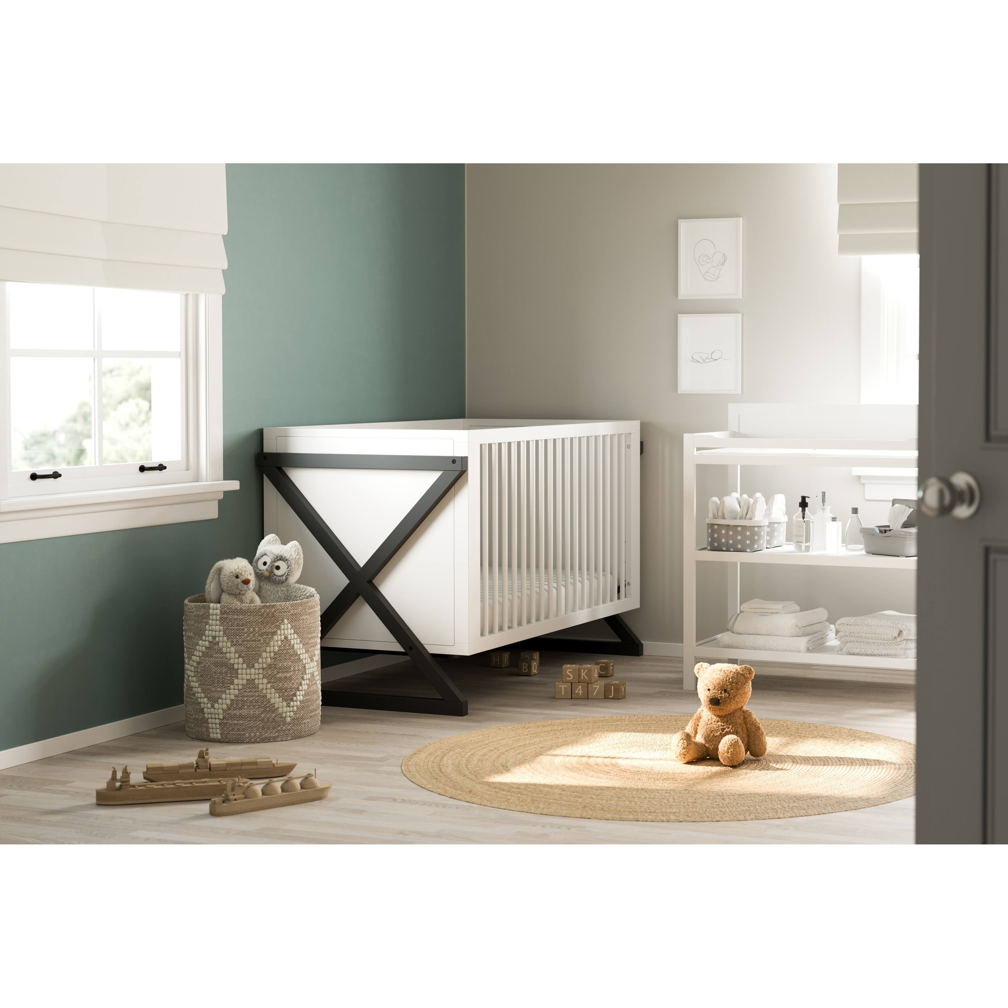 Storkcraft Equinox 3in1 Convertible Crib Gray chargefr