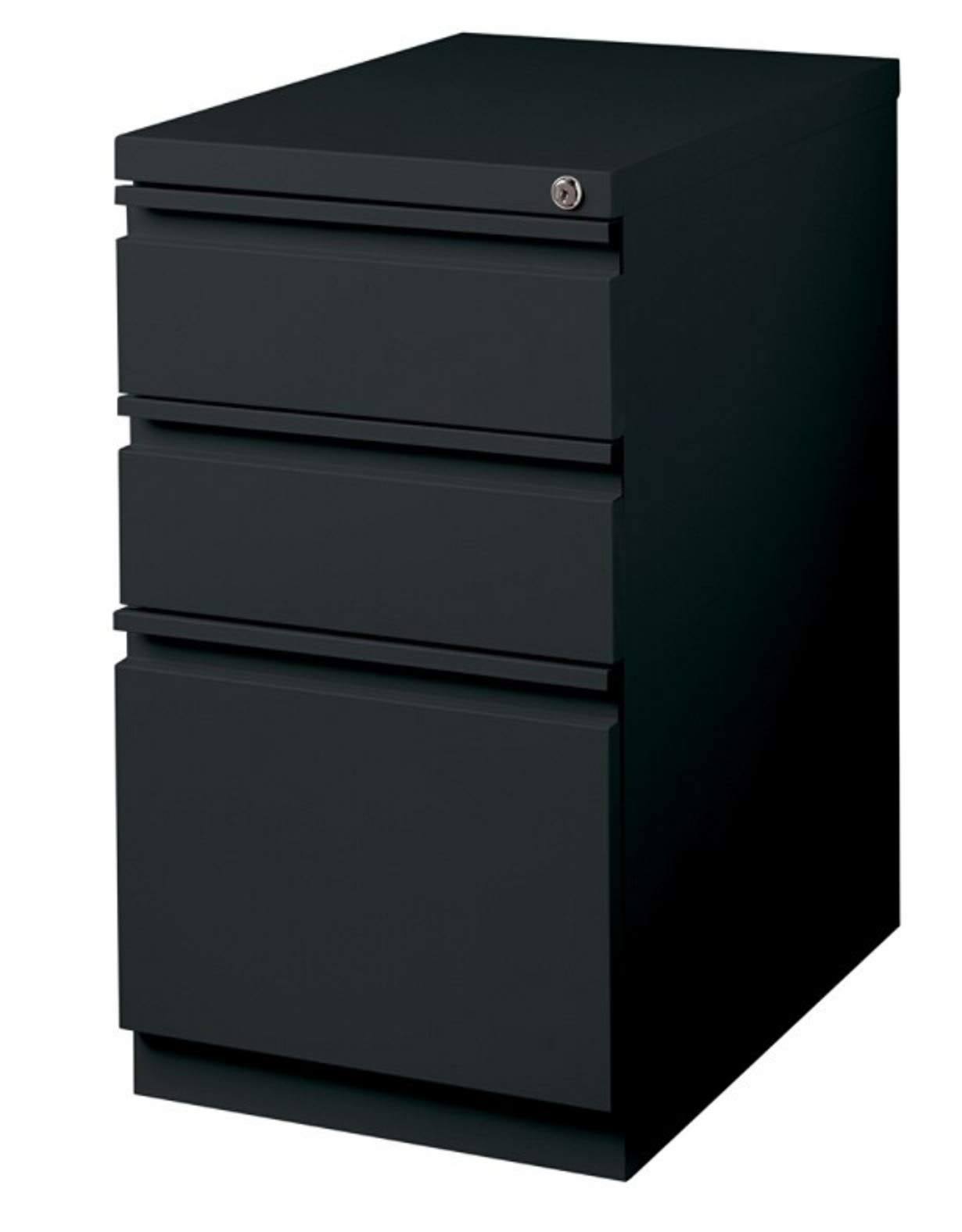 WorkPro 23in.D 3 Drawer Vertical Mobile Pedestal File Black chargefr