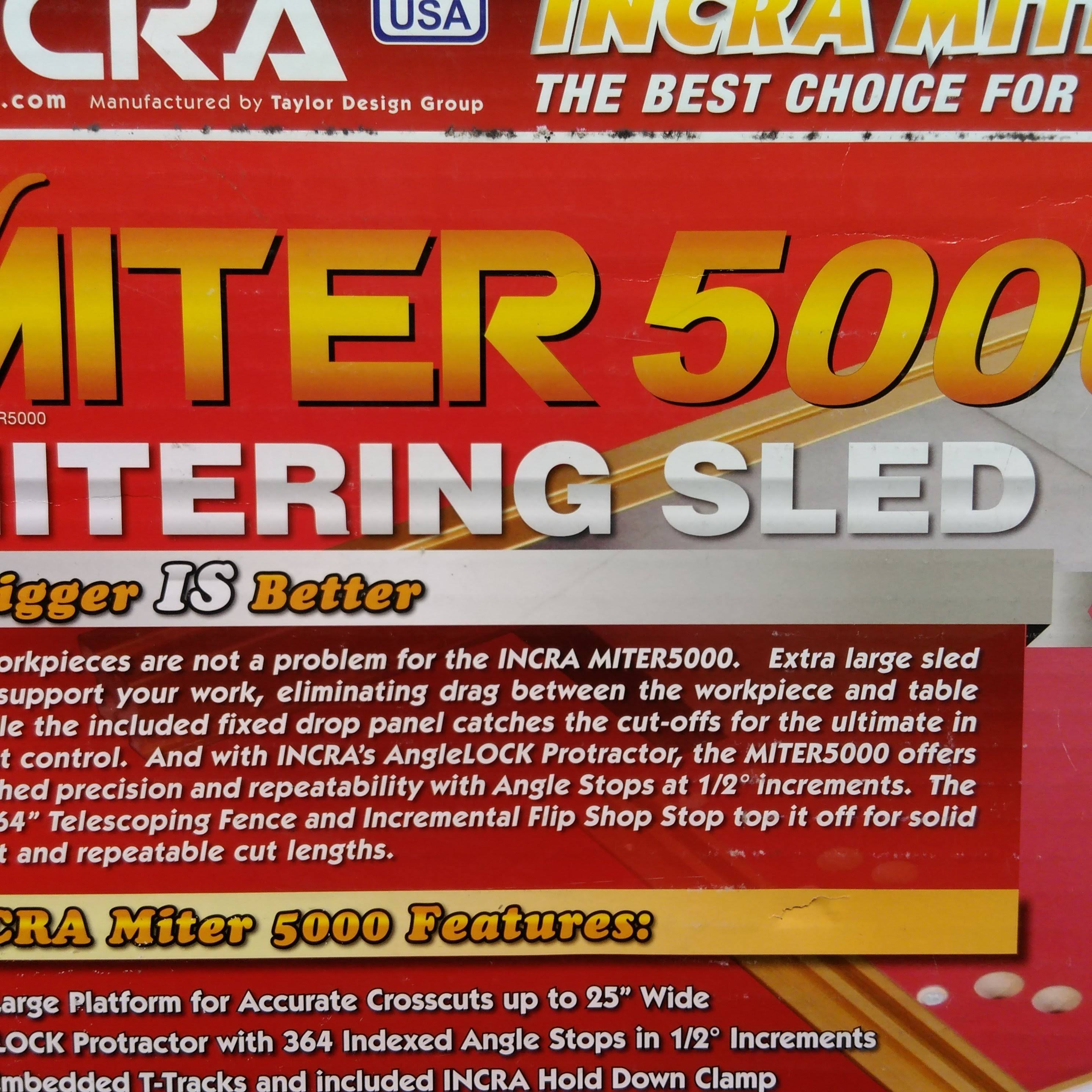 Incra Miter 5000 Table Saw Miter Gauge with Sled and Telescoping Fence