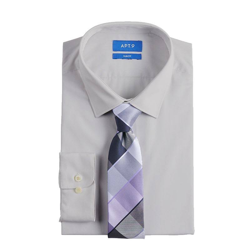 Slim-Fit Dress Shirt u0026 Tie Set 