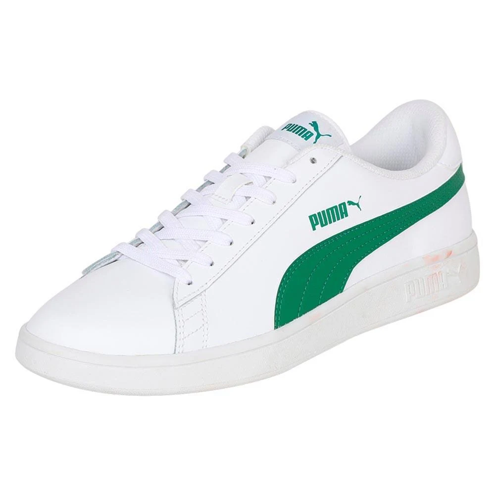 puma smash v2 white green