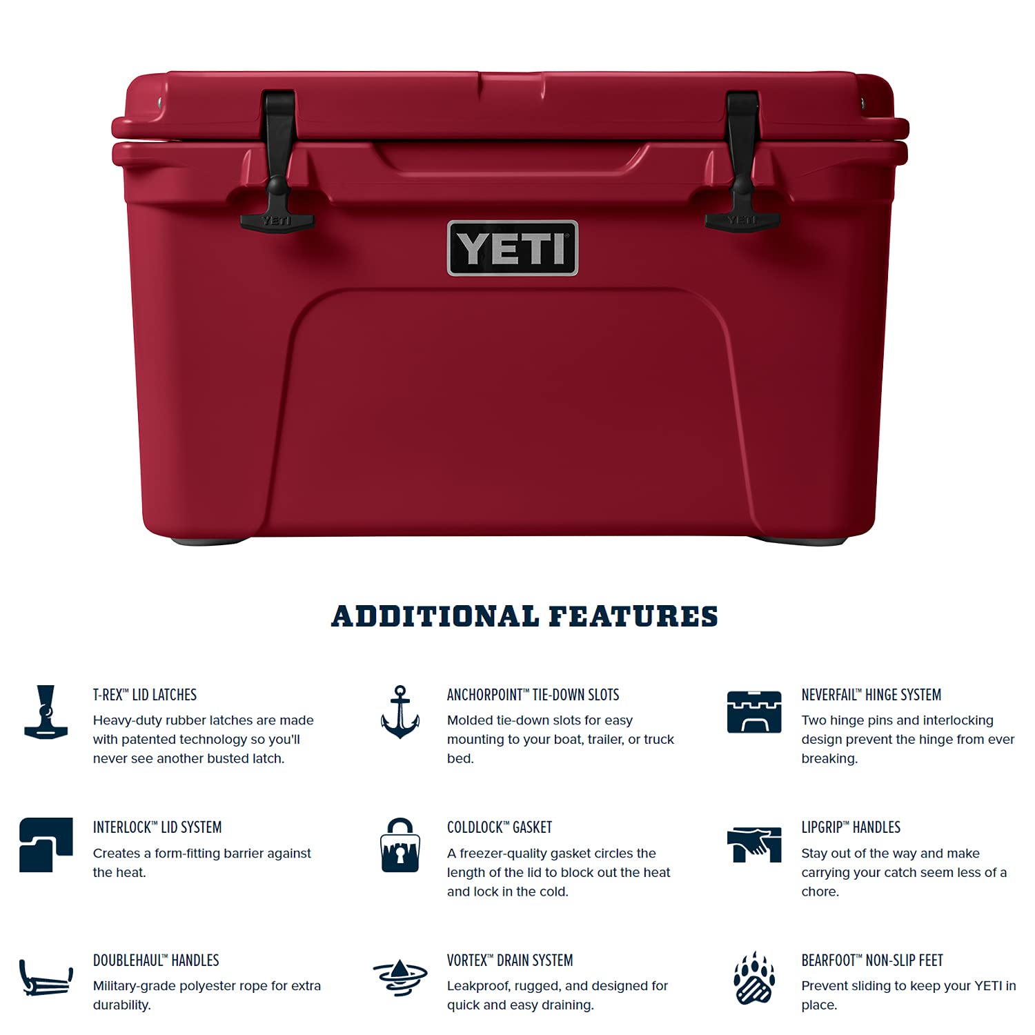 harvest red yeti cooler 45