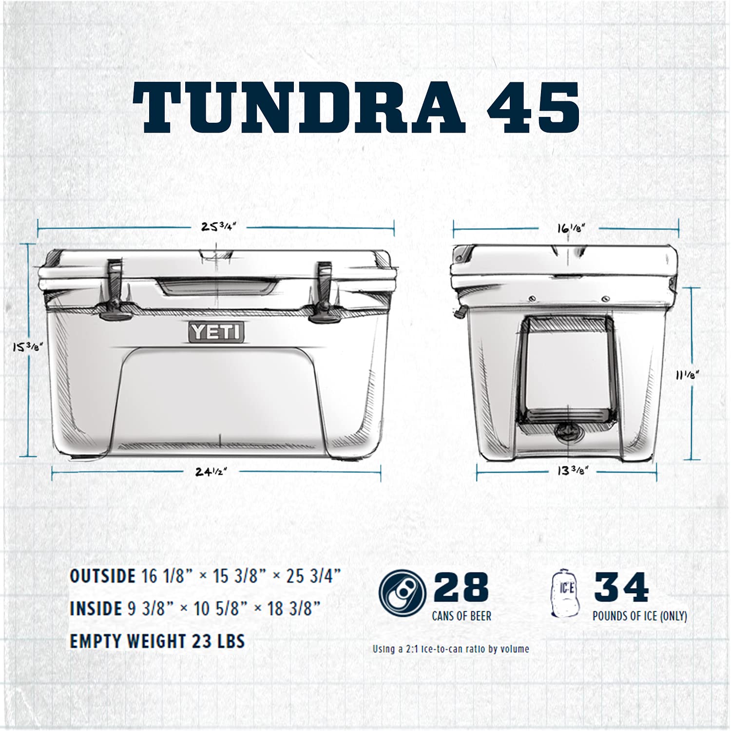harvest red yeti cooler 45