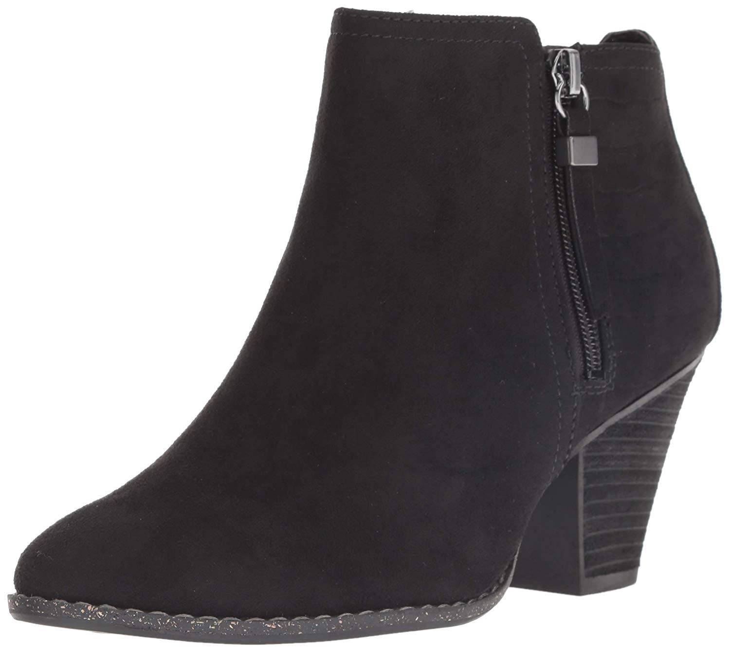 Dr. Scholl's Women's Cunning Ankle Boot Black Microfiber - My Leather Swear