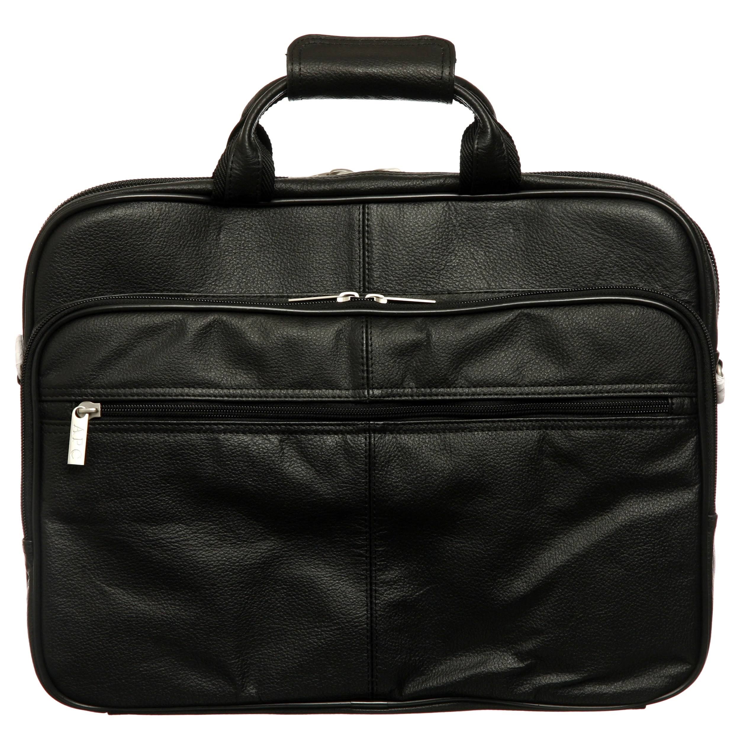 Amerileather Genuine Laptop Softside Briefcase (Black) - My Leather Swear