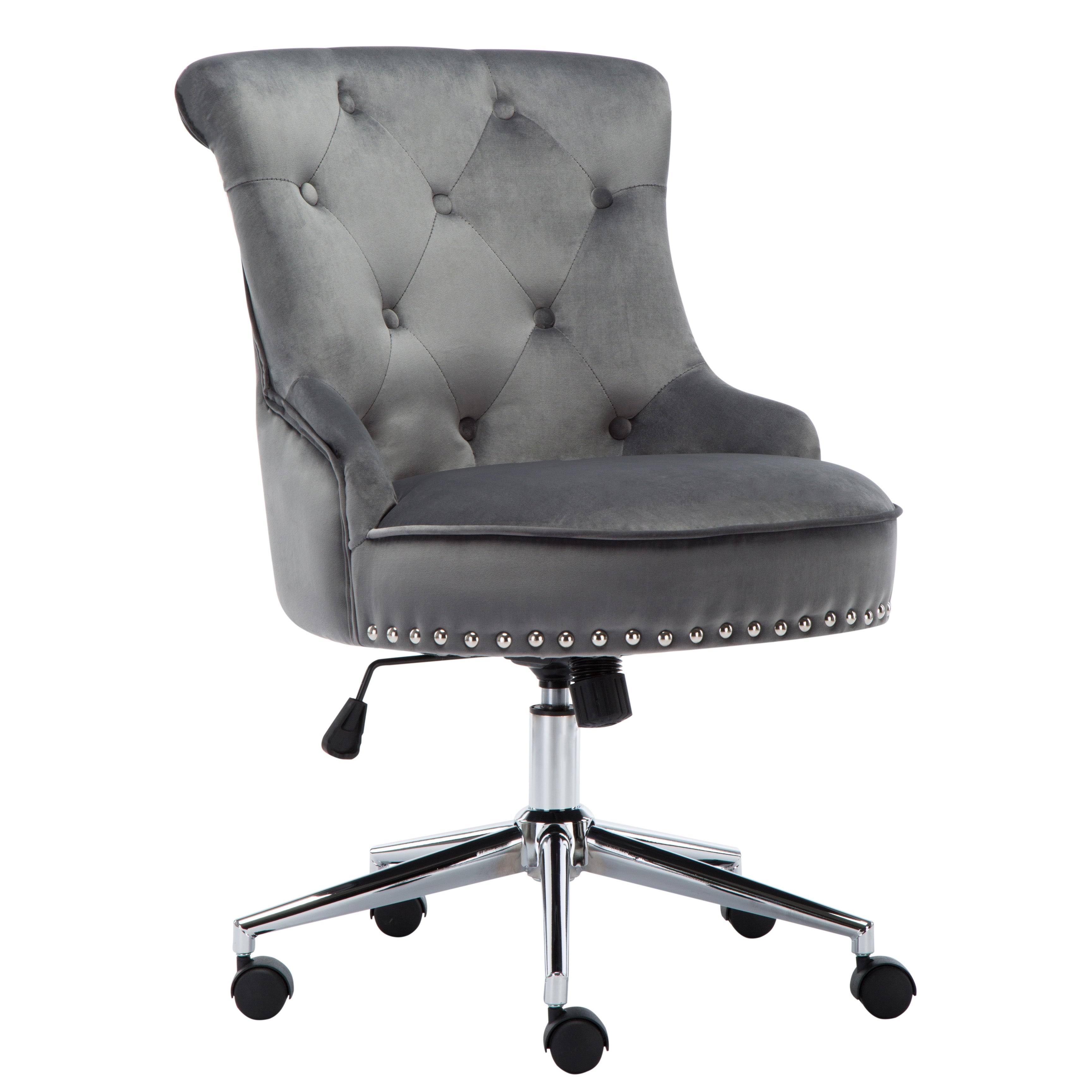 Porthos Home Jaron Office Chair - Tufted Wingback & Velvet Upholstery ...